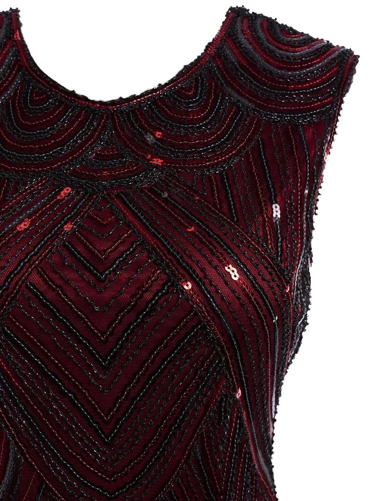 1920s Deco Beaded Sequin Embellished Flapper Dress