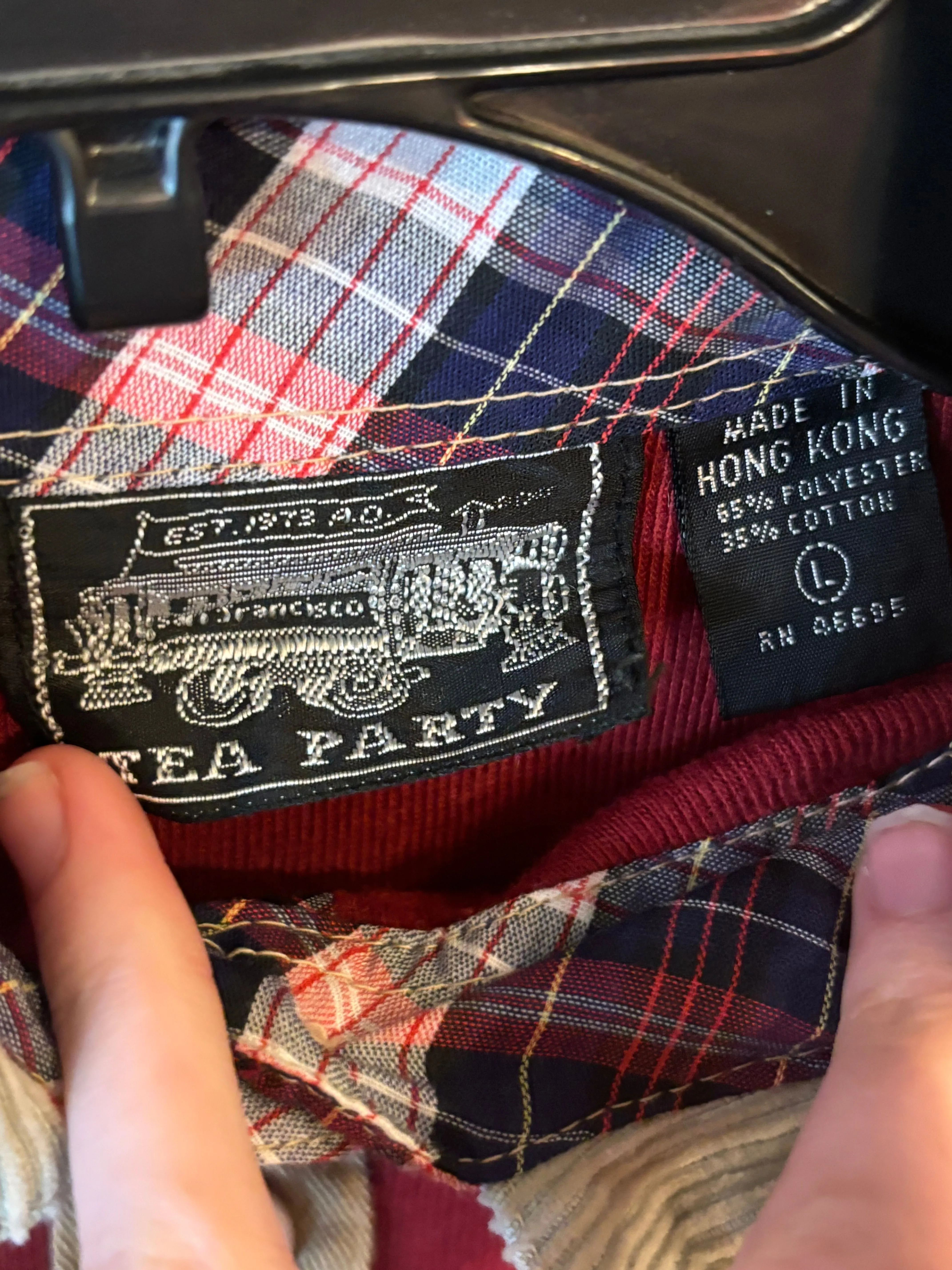 1970s/80s Tea Party Henley w/ Corduroy details