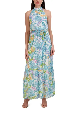 3 Tier Mock Neck Maxi Dress