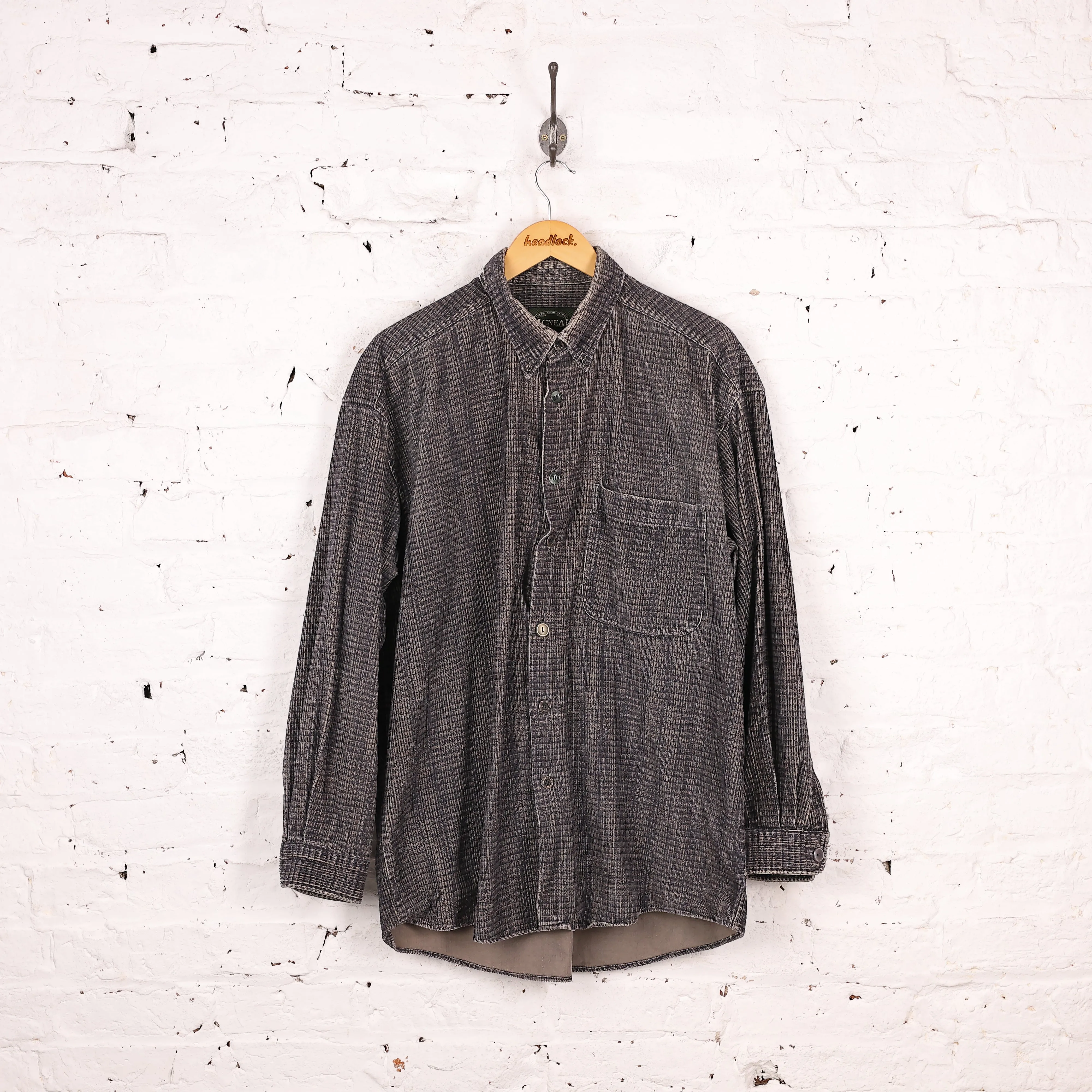 90s Corduroy Shirt - Grey - XL