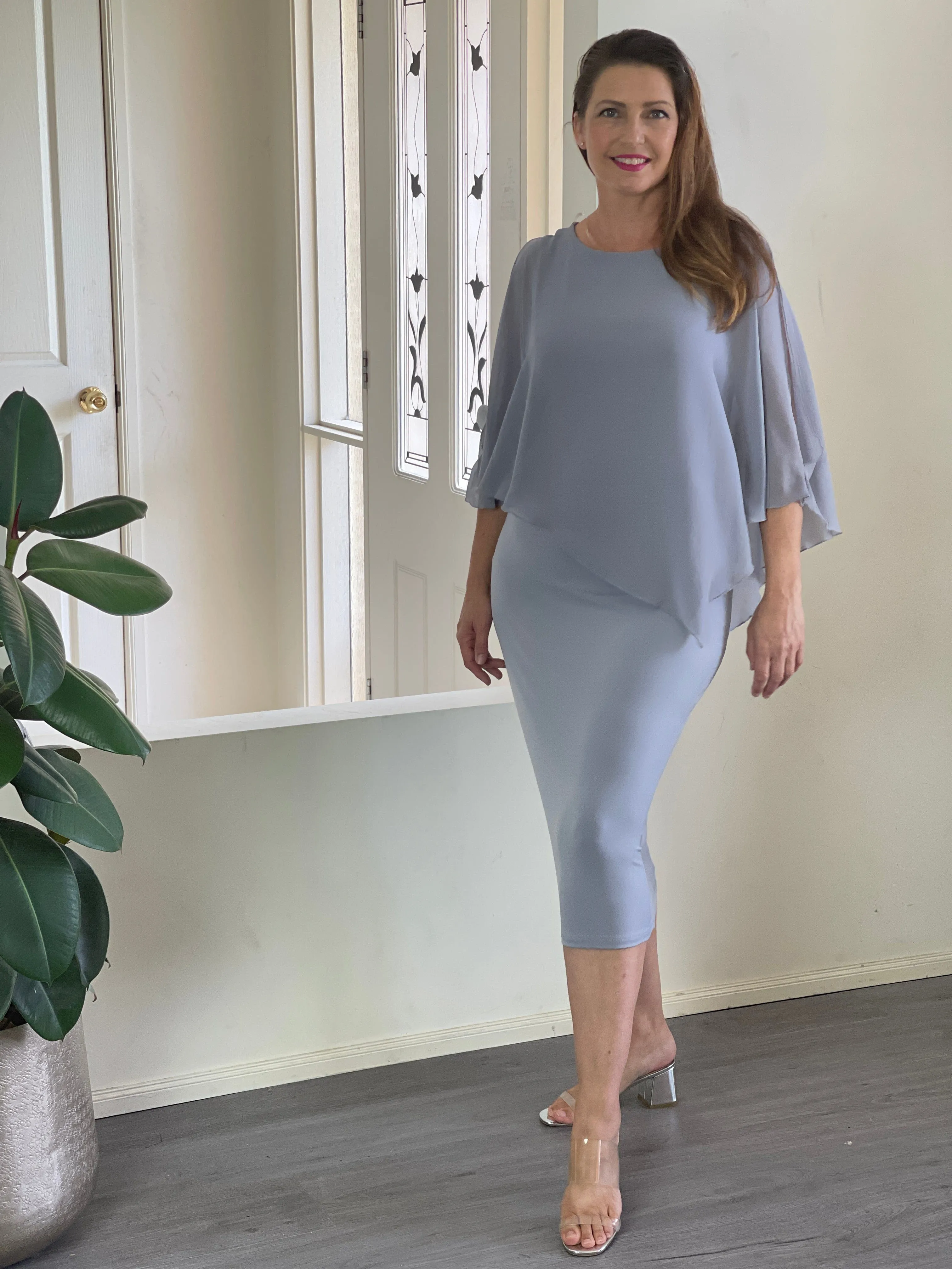 Aisha Silver Evening Dress