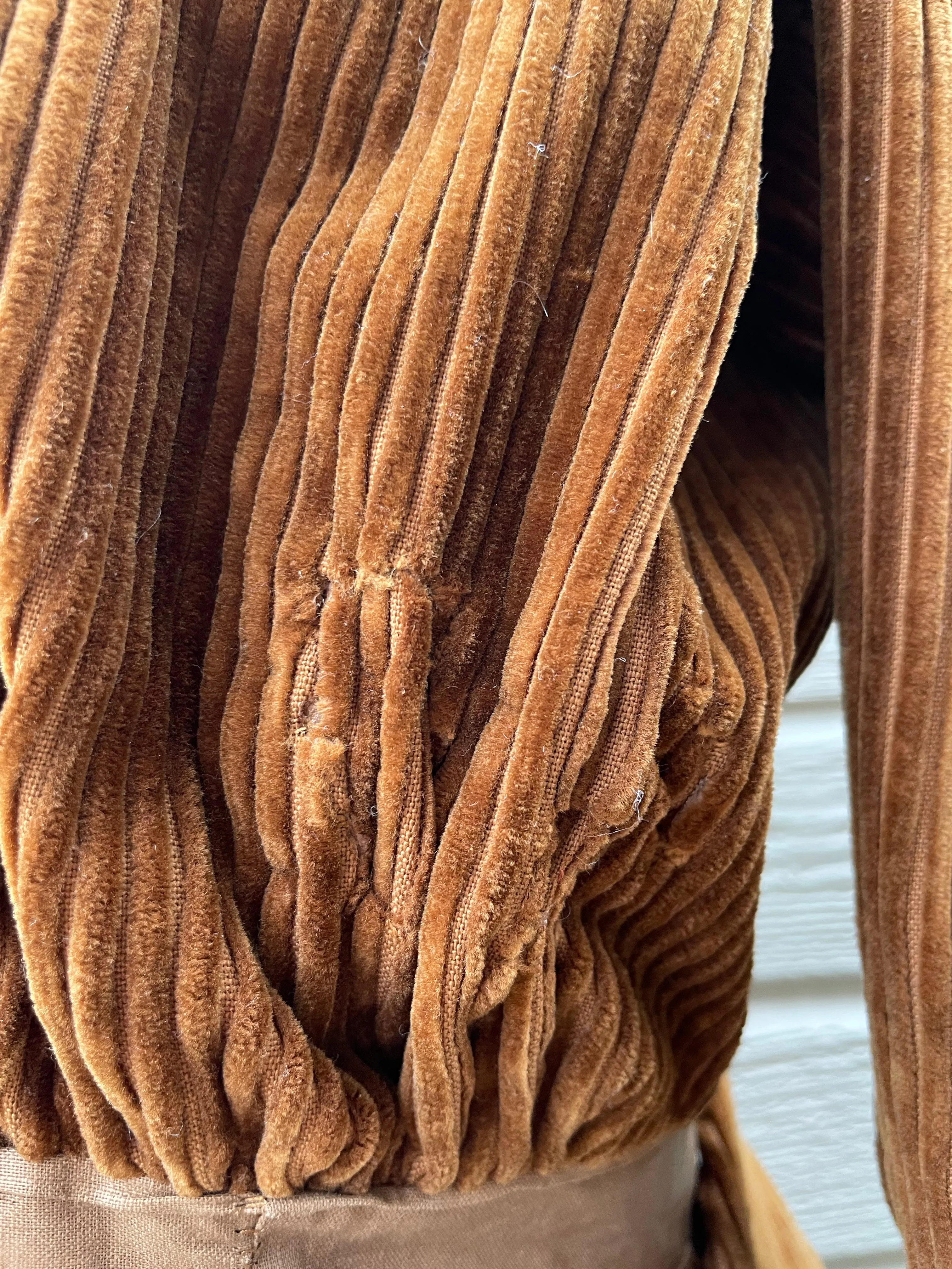 Antique 1910s Corduroy Button Front Day Dress