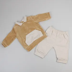 Baby Boys Two Piece - Corded Cosy Set - Beige