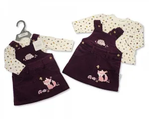 Baby Girls Dungaree Set - Woodland - NB-6M - (BIS-2028-2125)