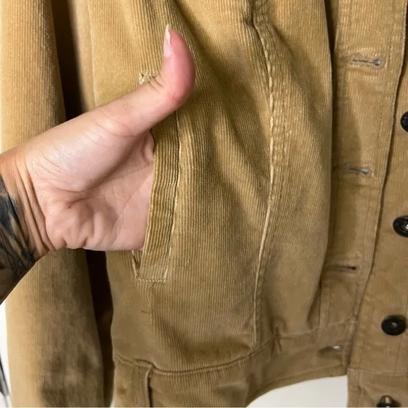 Baby Phat corduroy  jacket tan size medium button closure