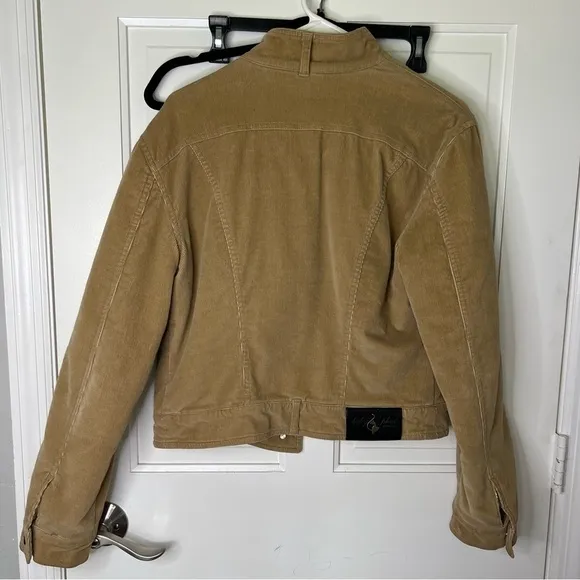 Baby Phat corduroy  jacket tan size medium button closure