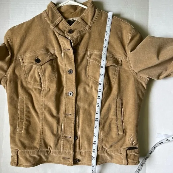 Baby Phat corduroy  jacket tan size medium button closure