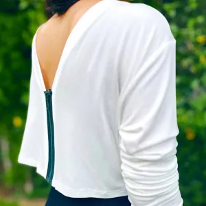 Back Zipper Crop Top