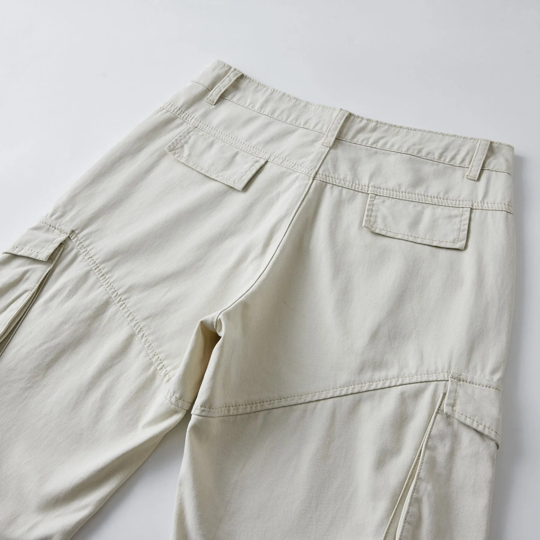Beige Baggy Cargo Pants