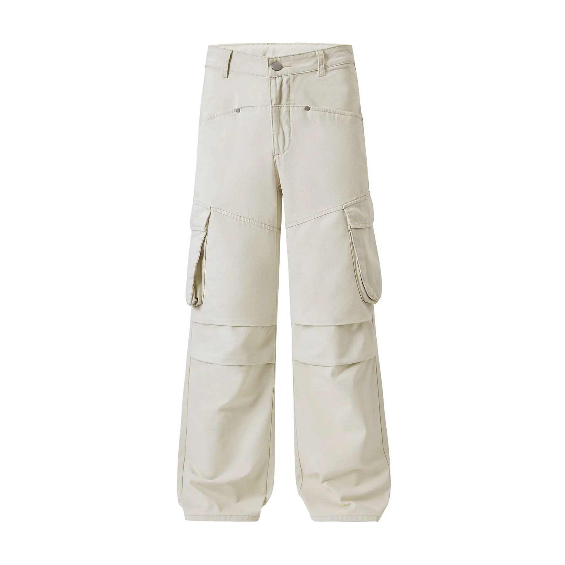 Beige Baggy Cargo Pants