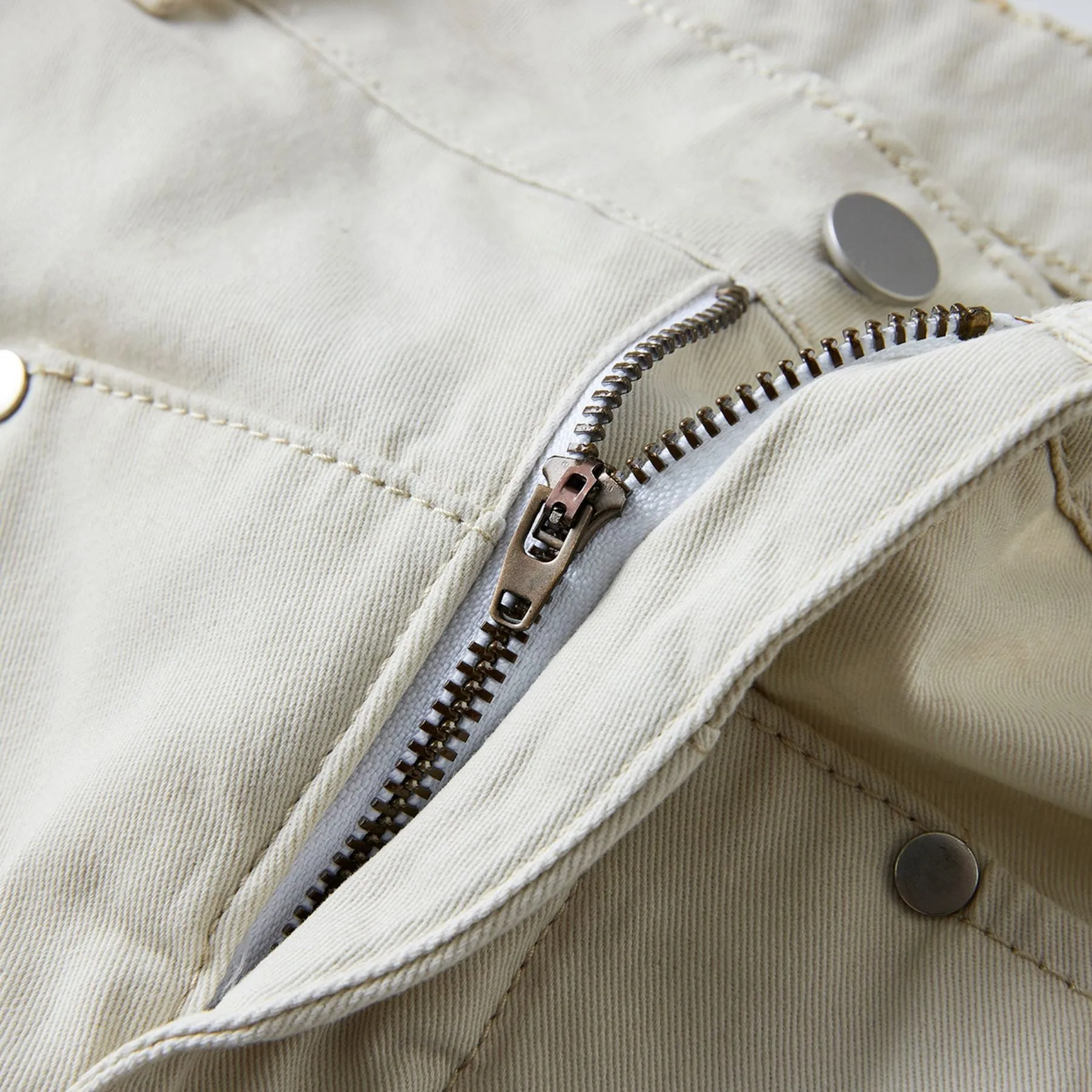 Beige Baggy Cargo Pants