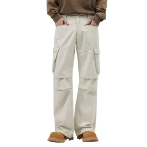 Beige Baggy Cargo Pants