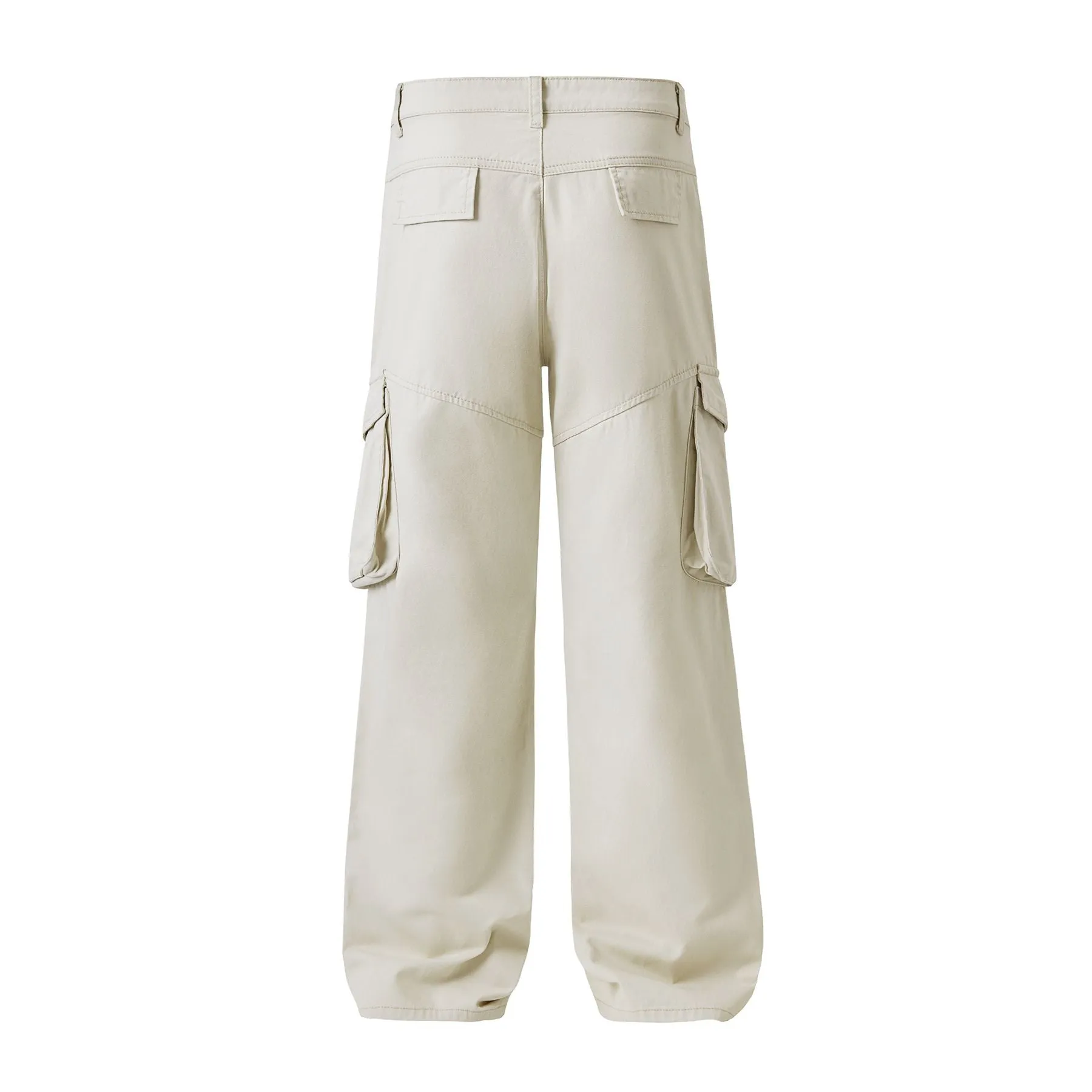 Beige Baggy Cargo Pants