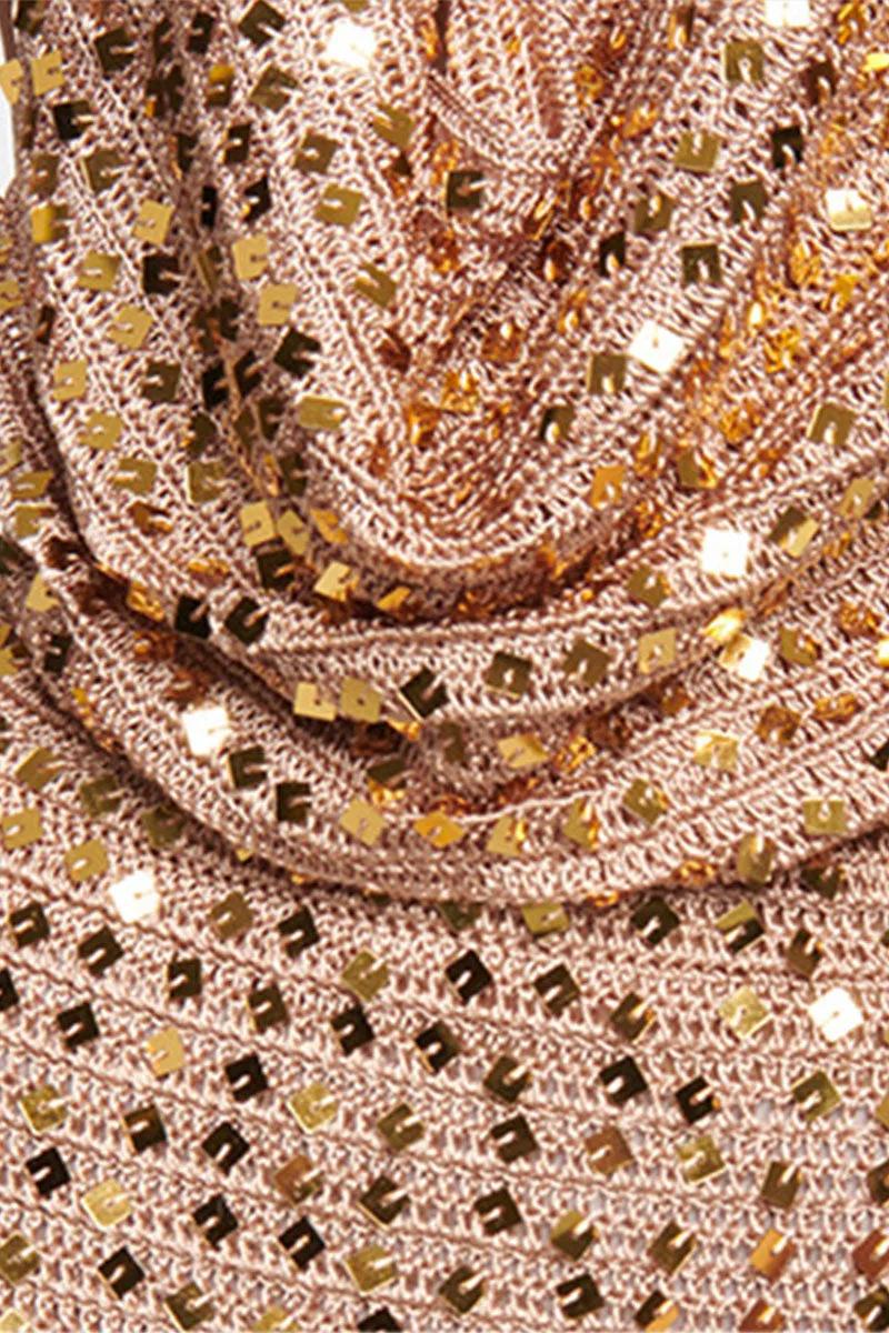 BNY4018 Sequin Halter Neck Mini Dress
