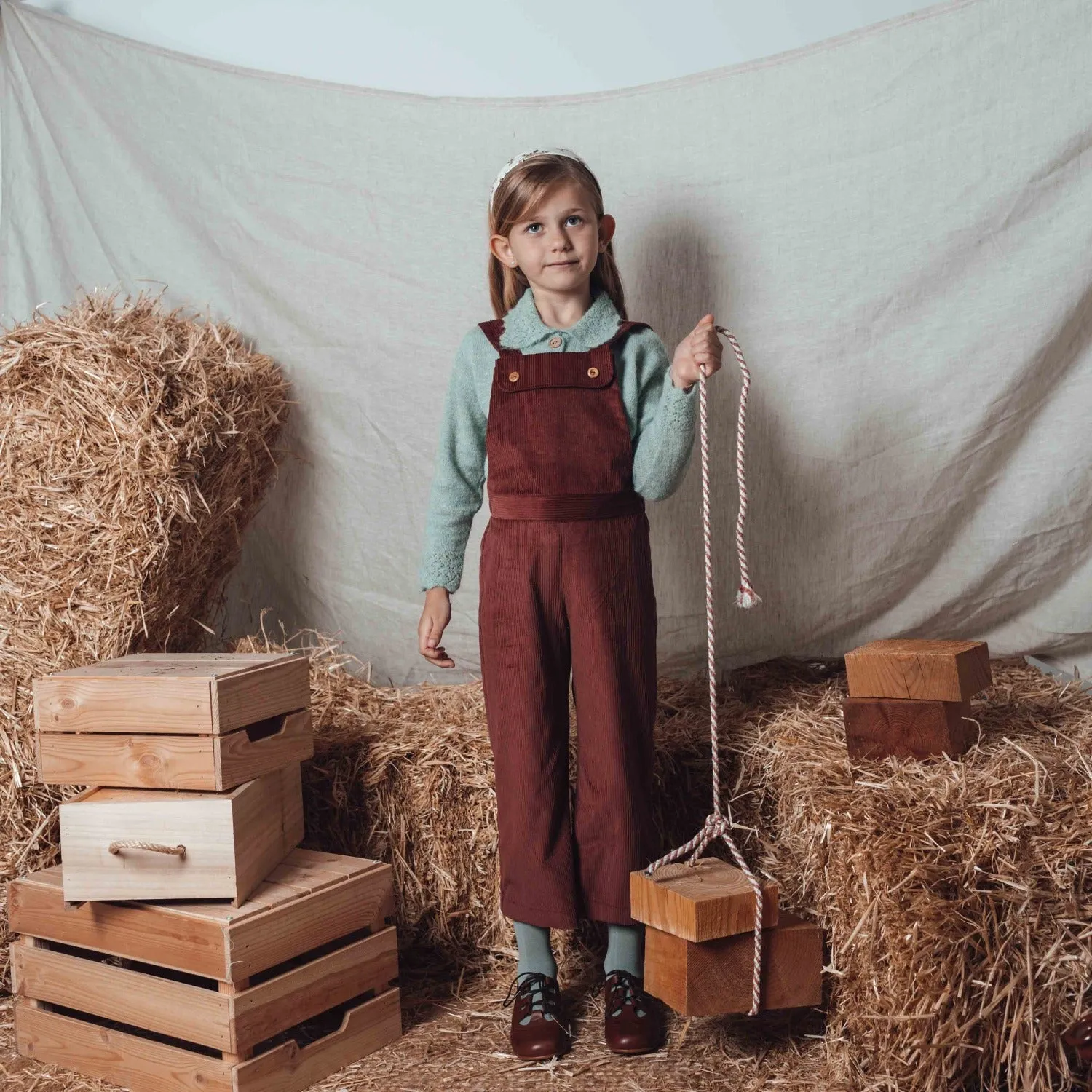 Burgundy Corduroy Overall by Birinit Petit