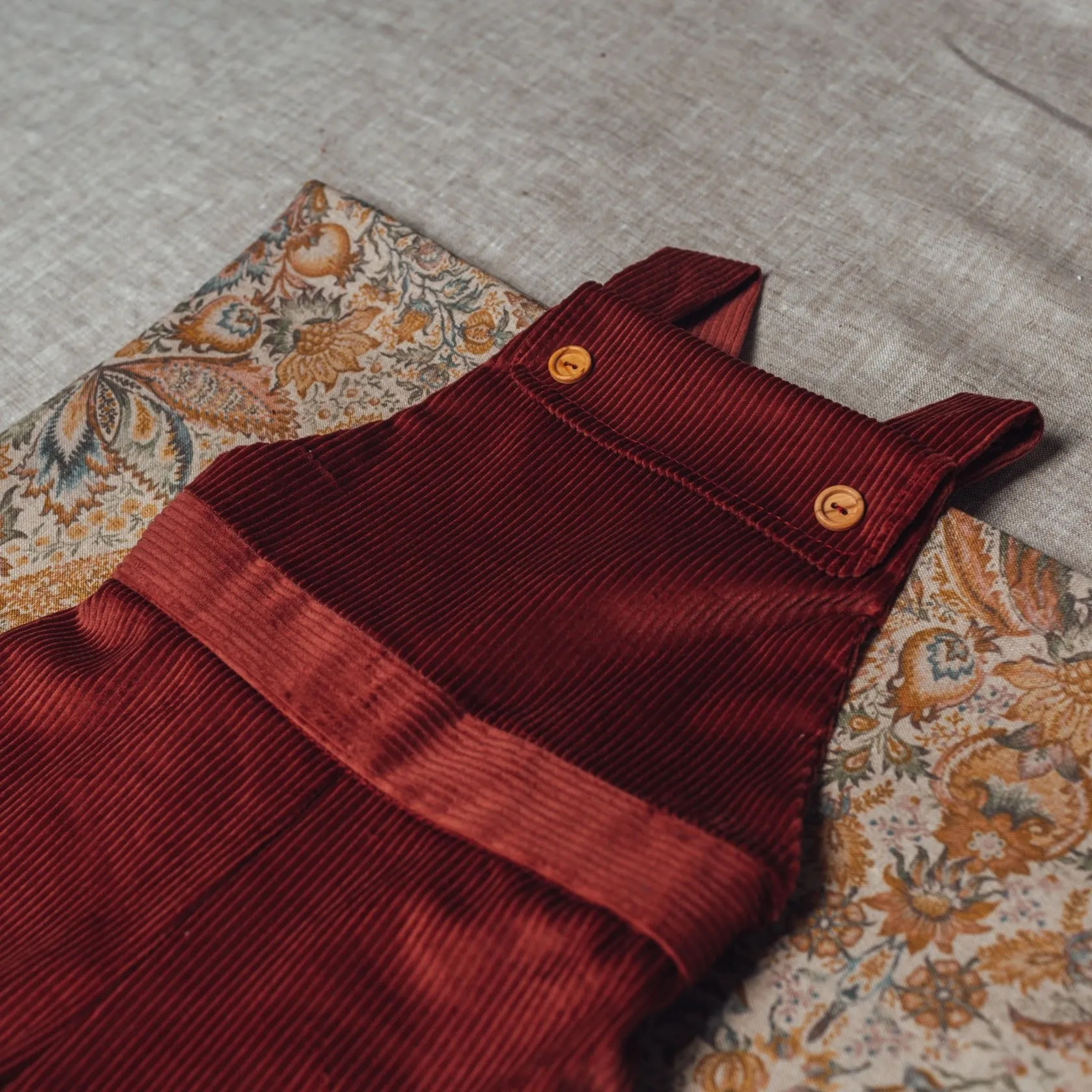 Burgundy Corduroy Overall by Birinit Petit