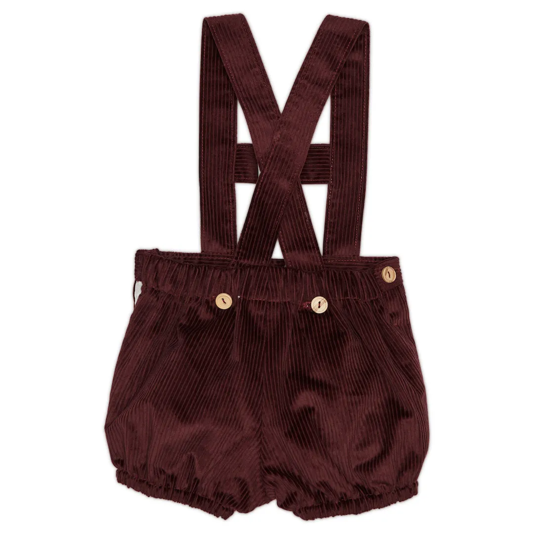 BURGUNDY FABIO DUNGAREES
