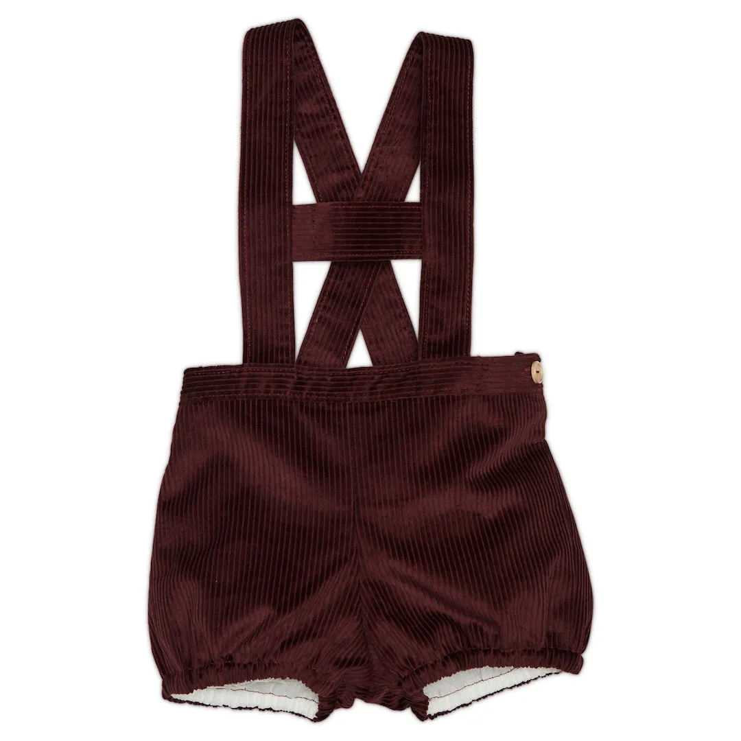 BURGUNDY FABIO DUNGAREES