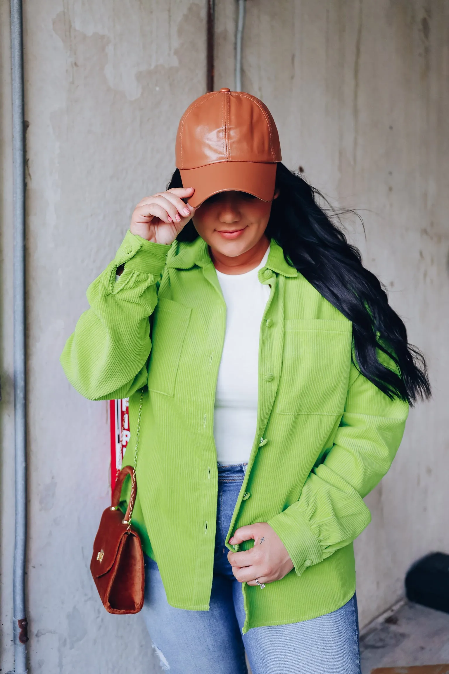Canyon Corduroy Shacket - Lime