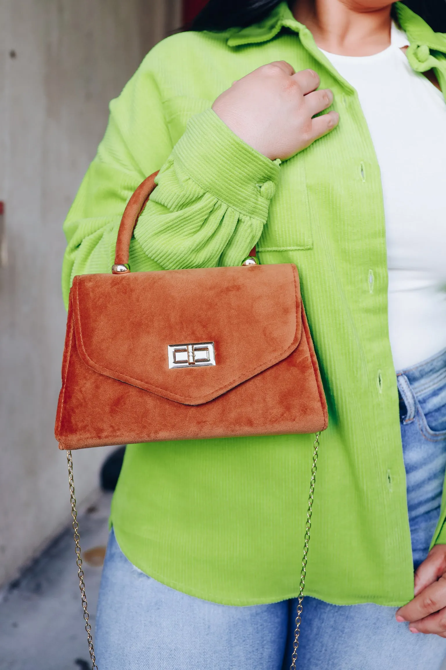 Canyon Corduroy Shacket - Lime
