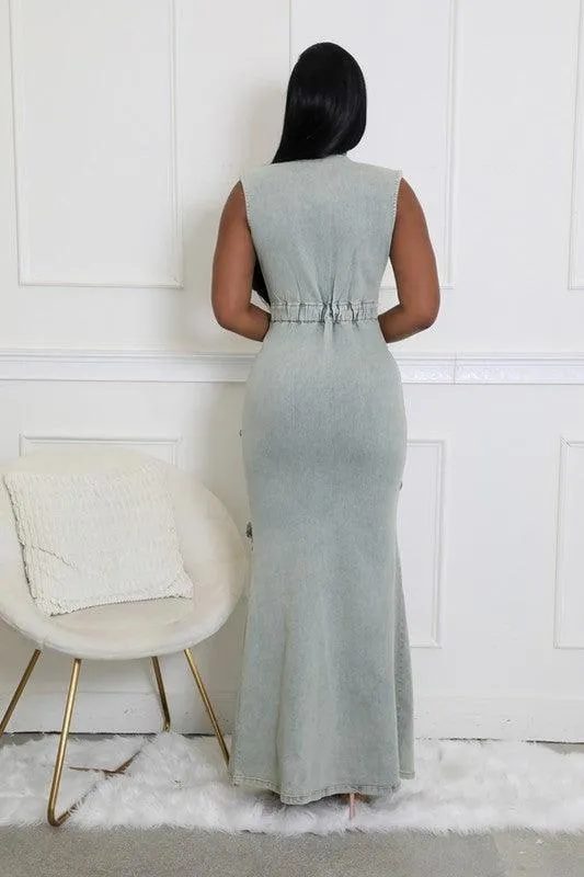 CARGO DENIM DRESS