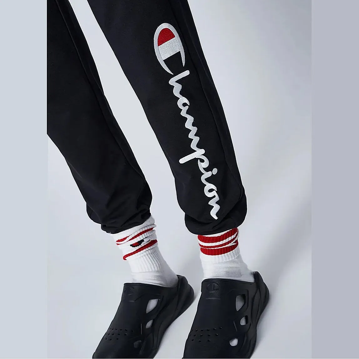 Champion Leg Script Logo Fleece Joggers Black