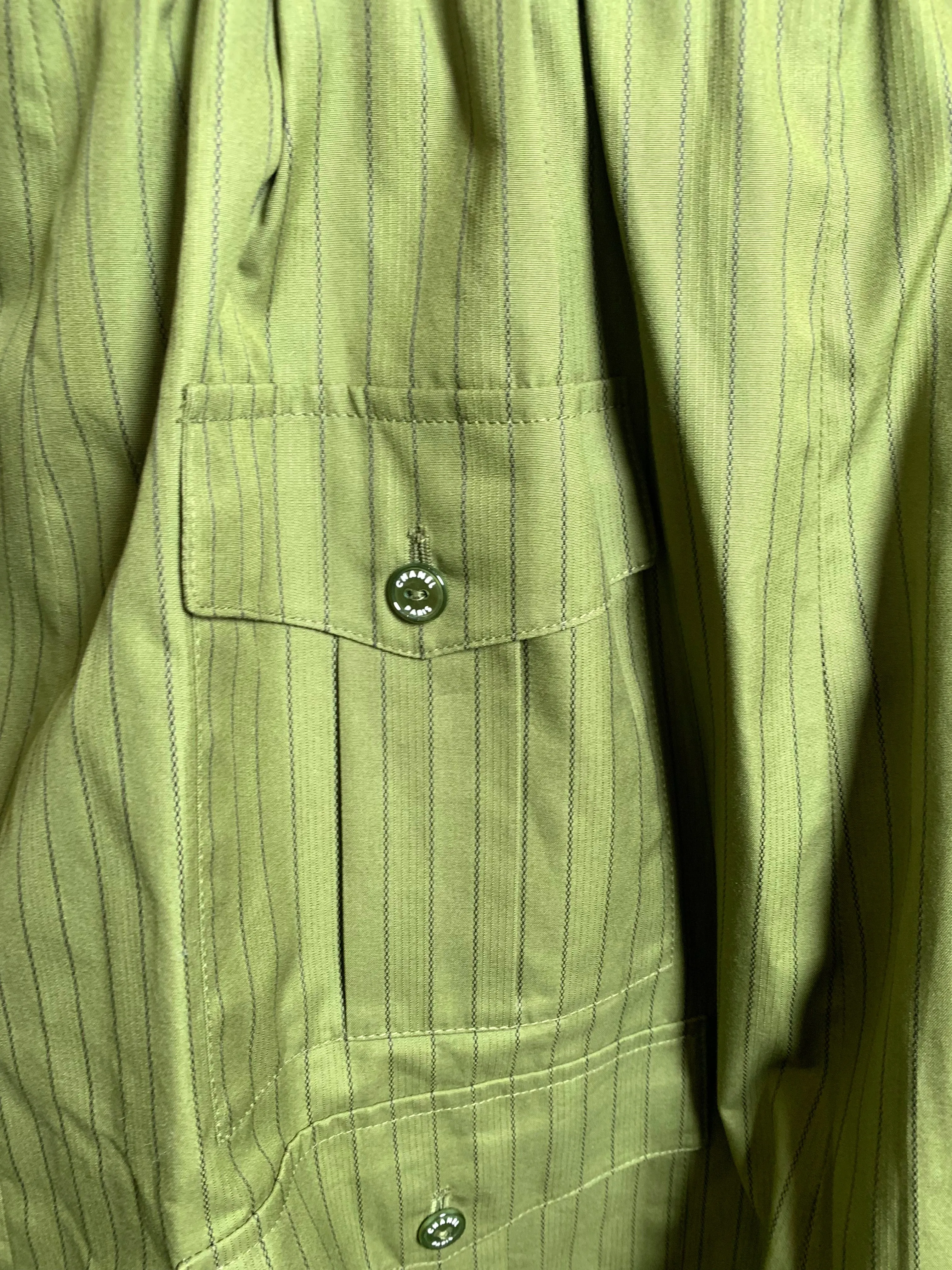 Chanel '08 Resort Army Green Pinstripe Cargo Bubble Skirt, NWT