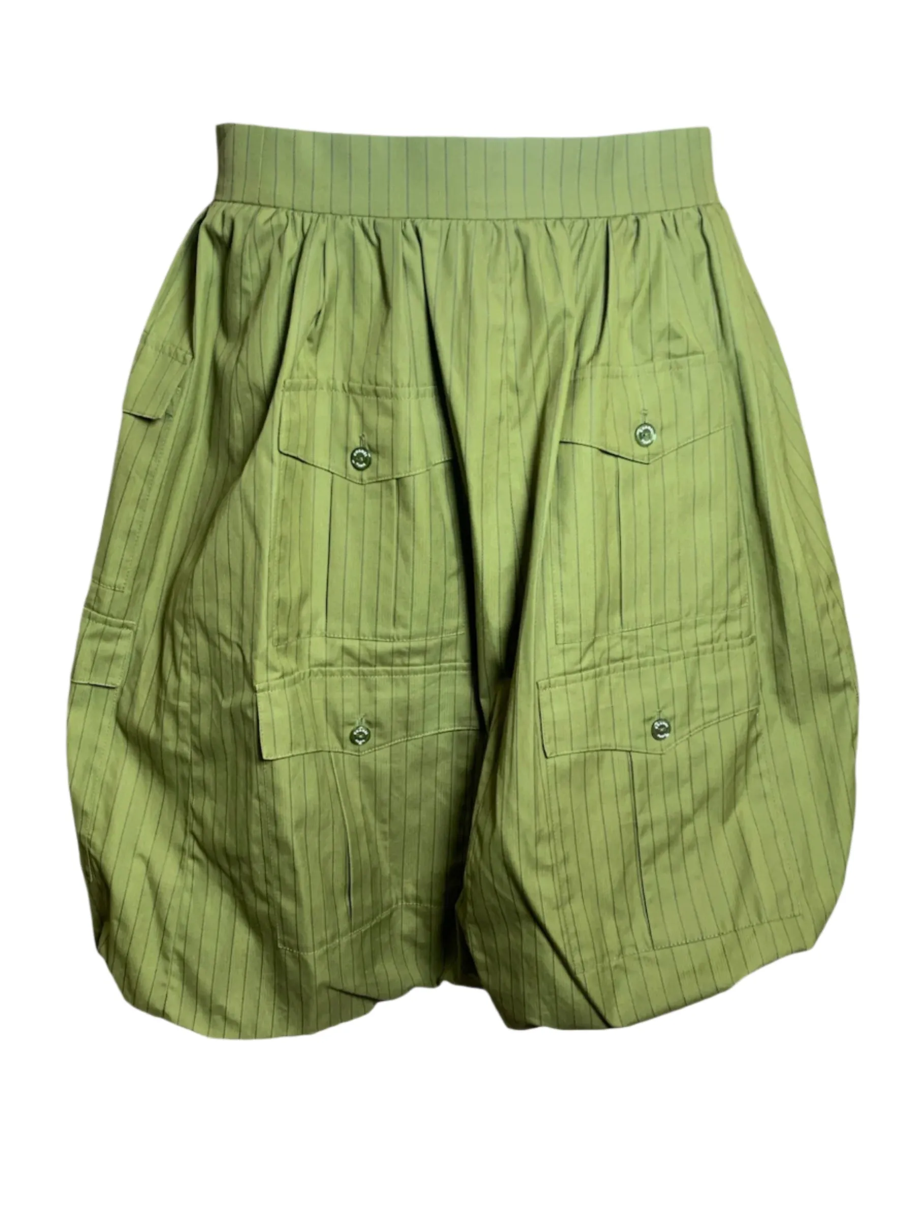 Chanel '08 Resort Army Green Pinstripe Cargo Bubble Skirt, NWT