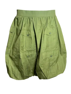 Chanel '08 Resort Army Green Pinstripe Cargo Bubble Skirt, NWT