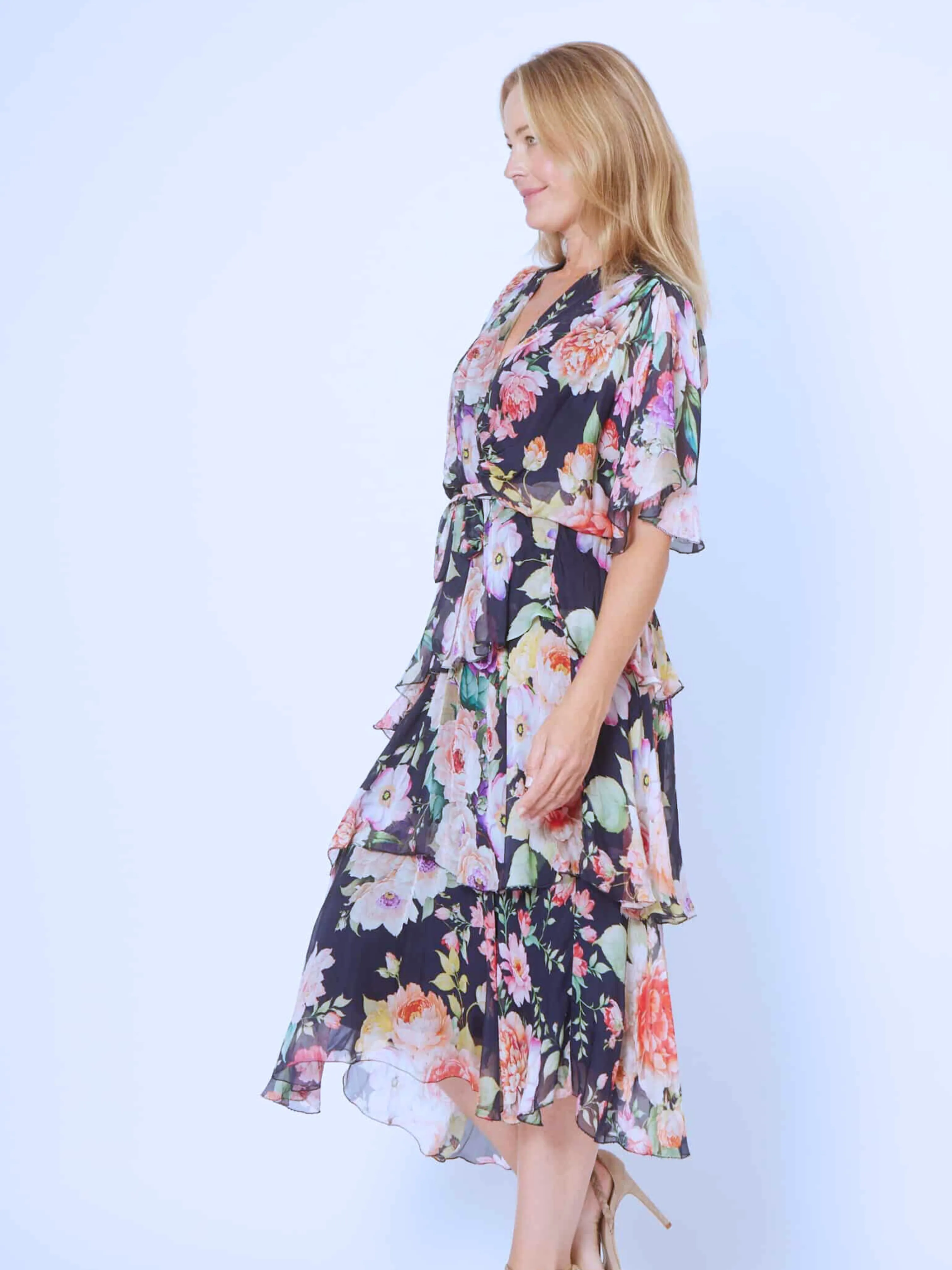 Clara Rose Garden Silk Dress