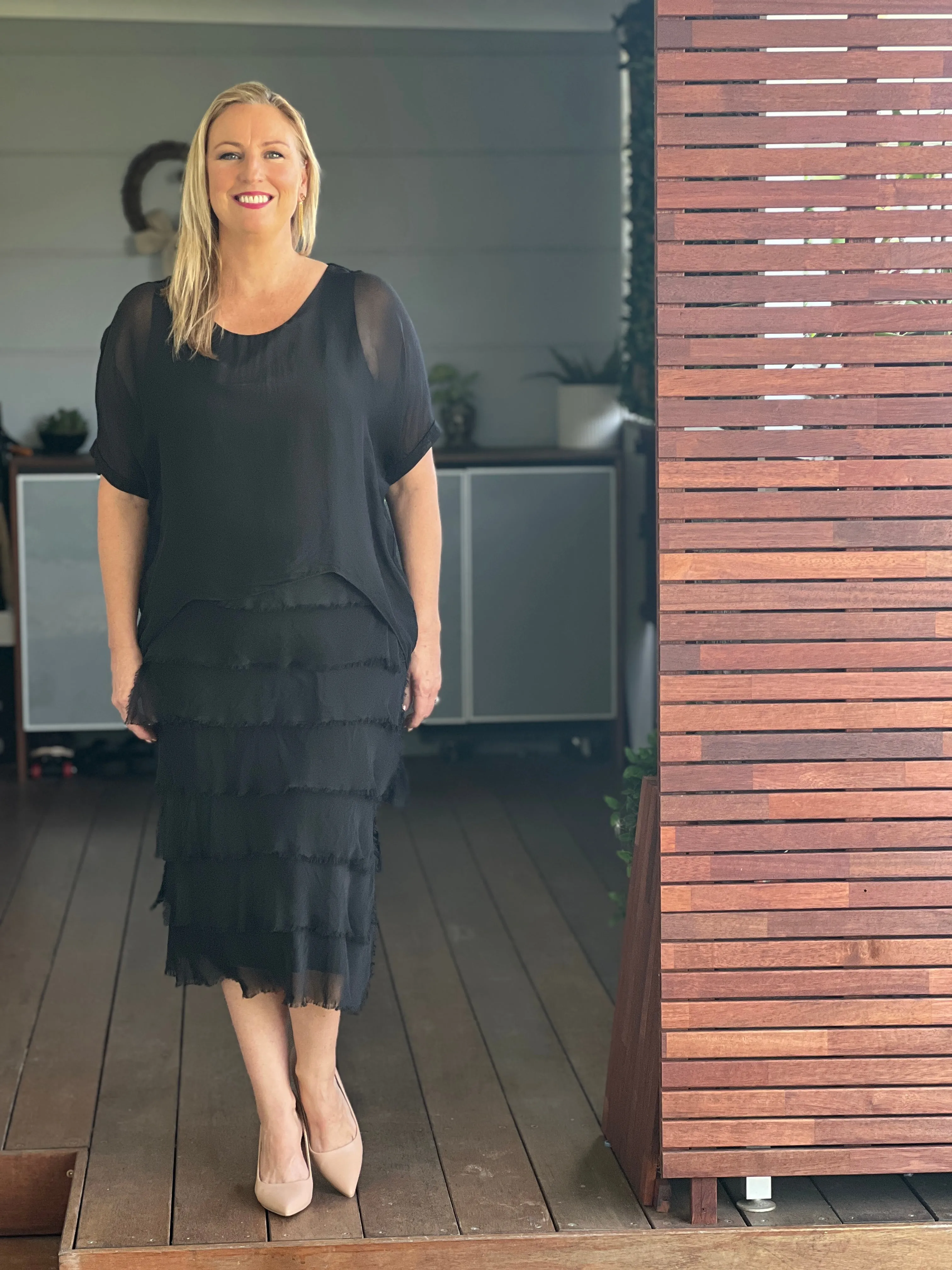 Clyde Black Silk Dress