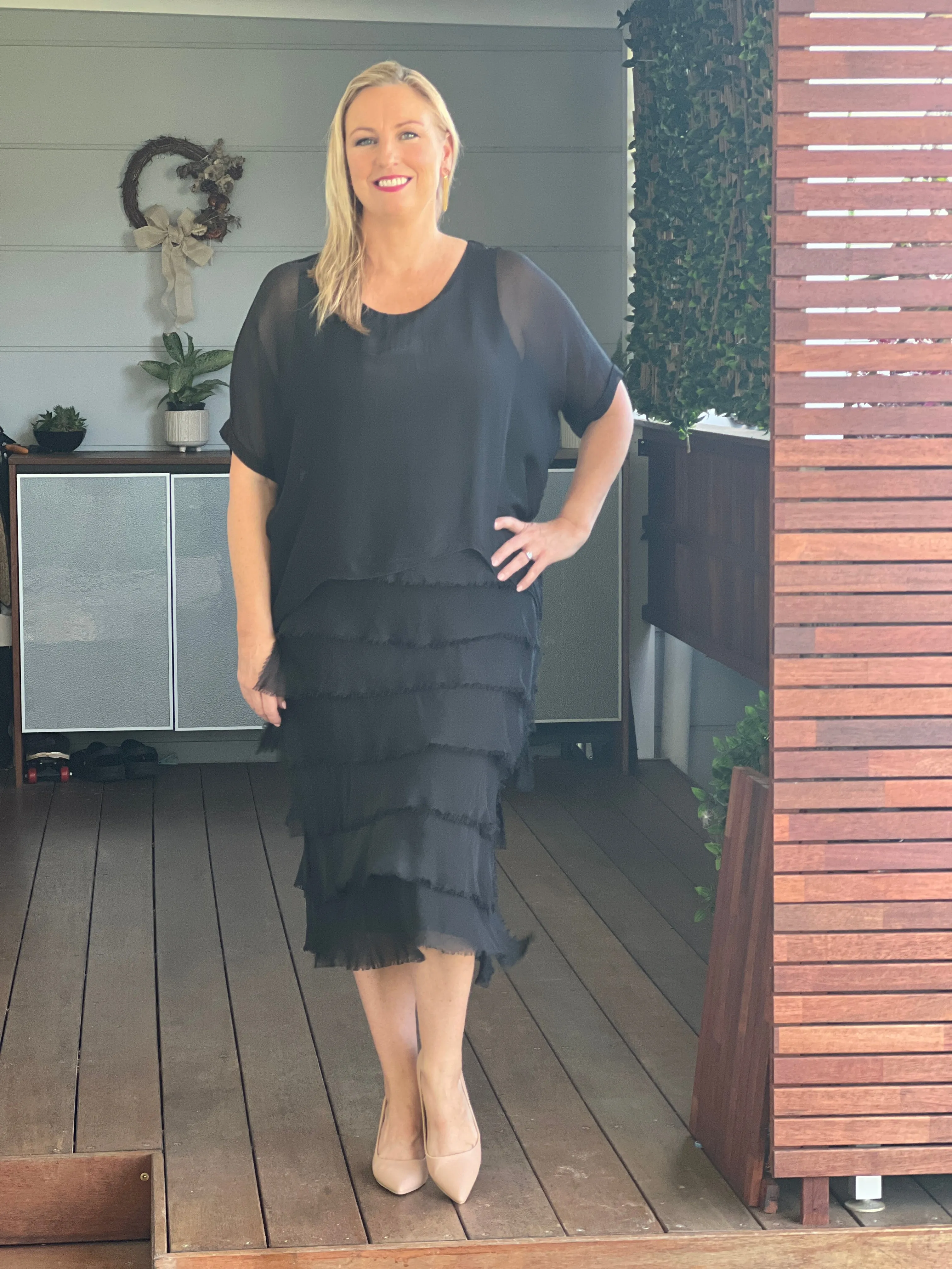 Clyde Black Silk Dress