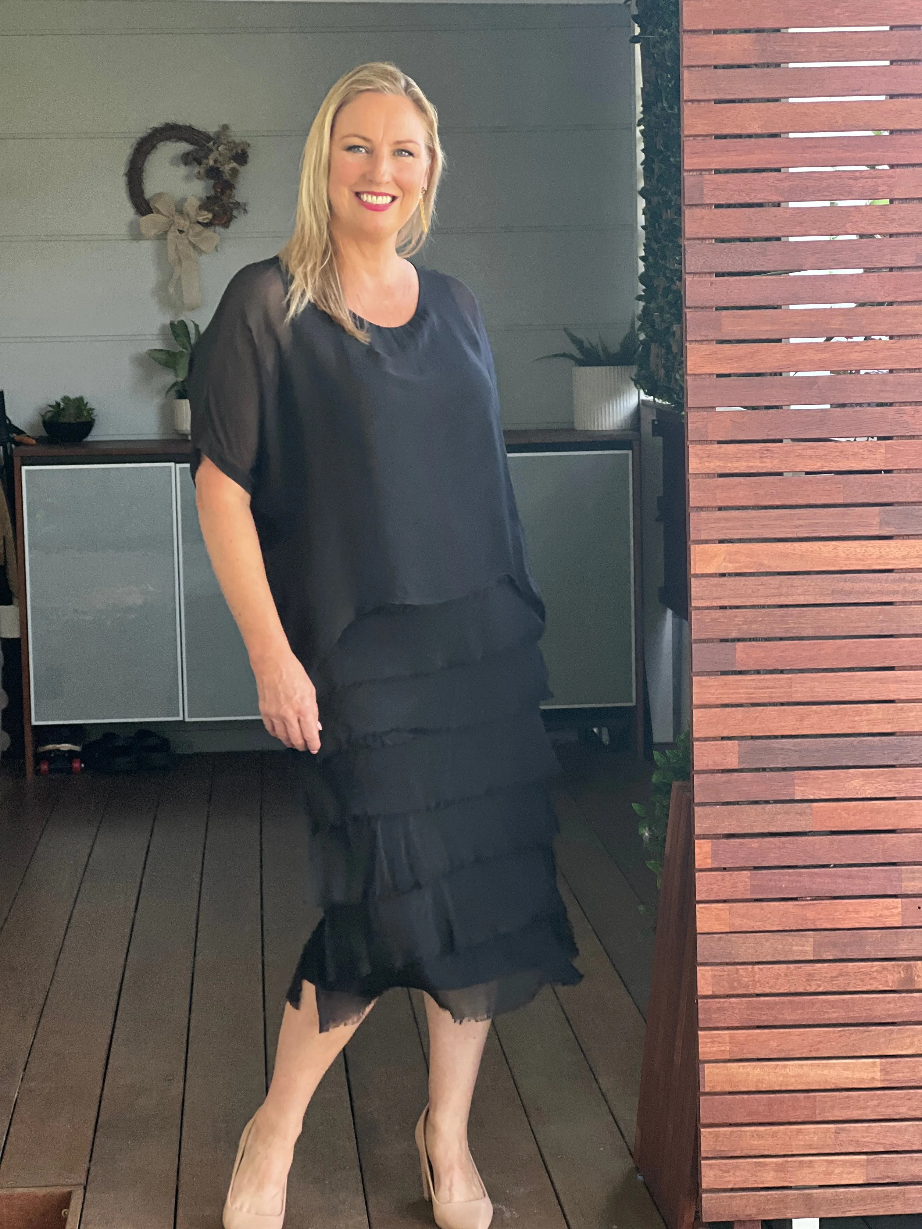 Clyde Black Silk Dress
