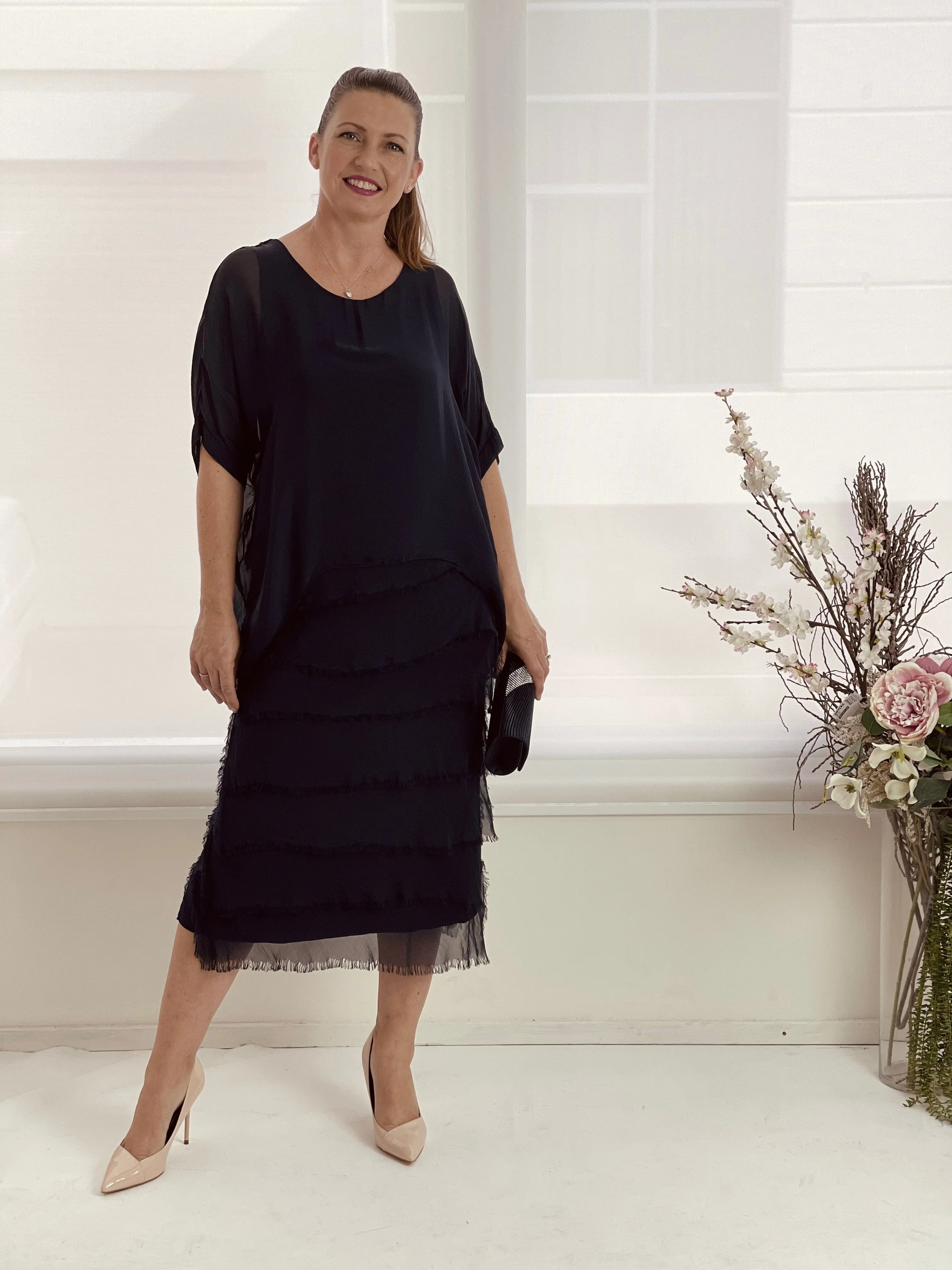 Clyde Black Silk Dress