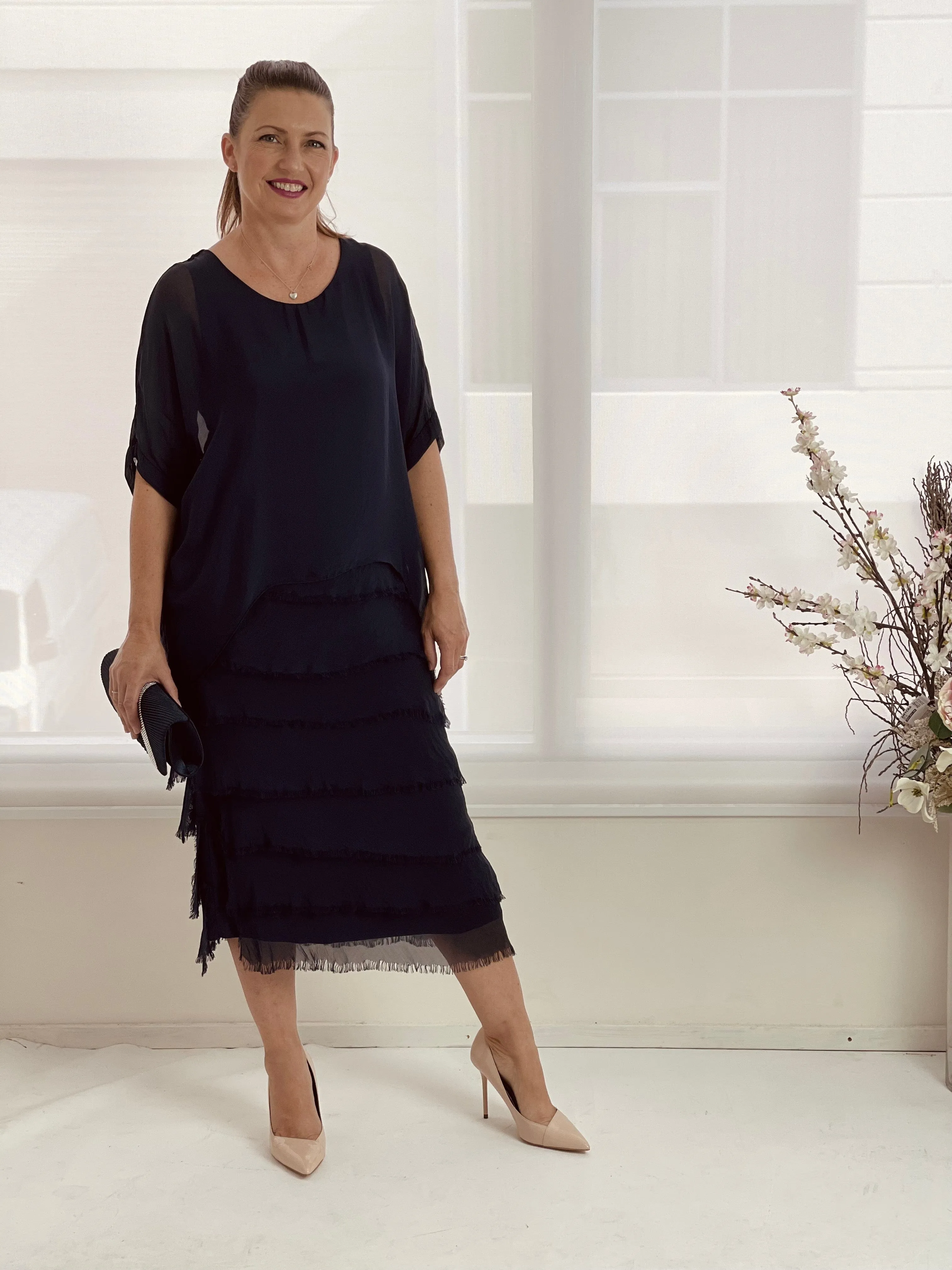 Clyde Black Silk Dress