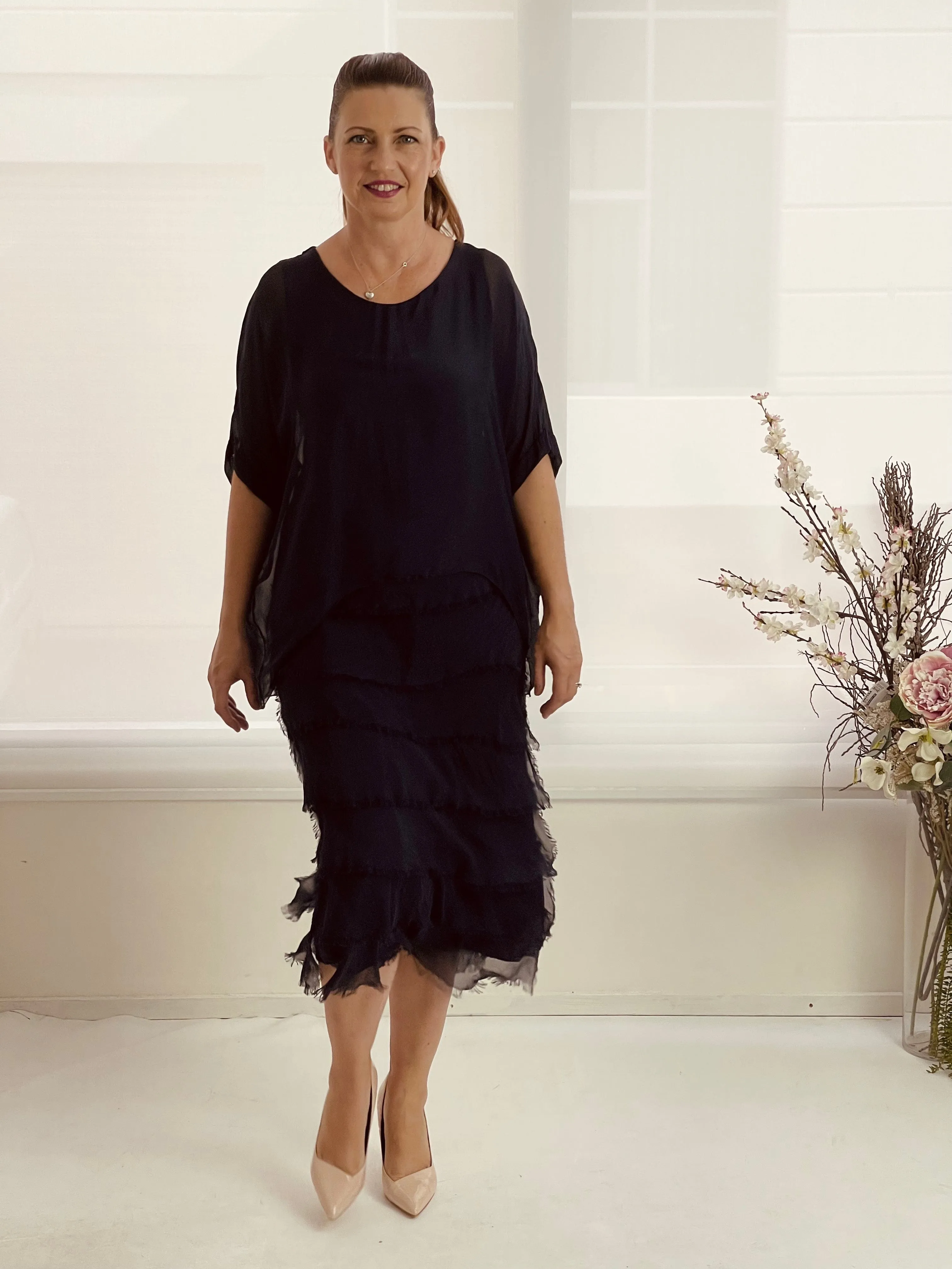 Clyde Black Silk Dress