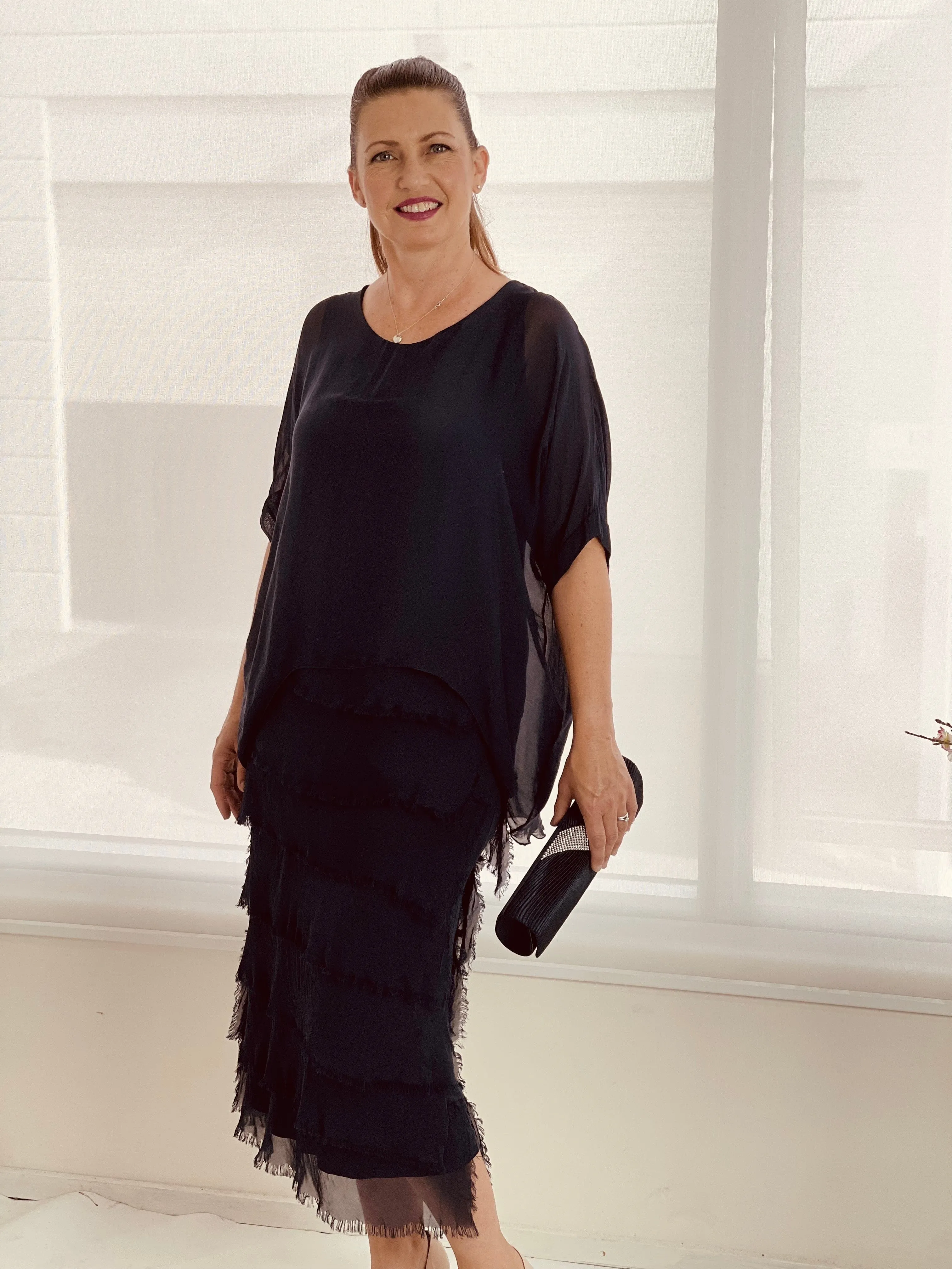 Clyde Black Silk Dress