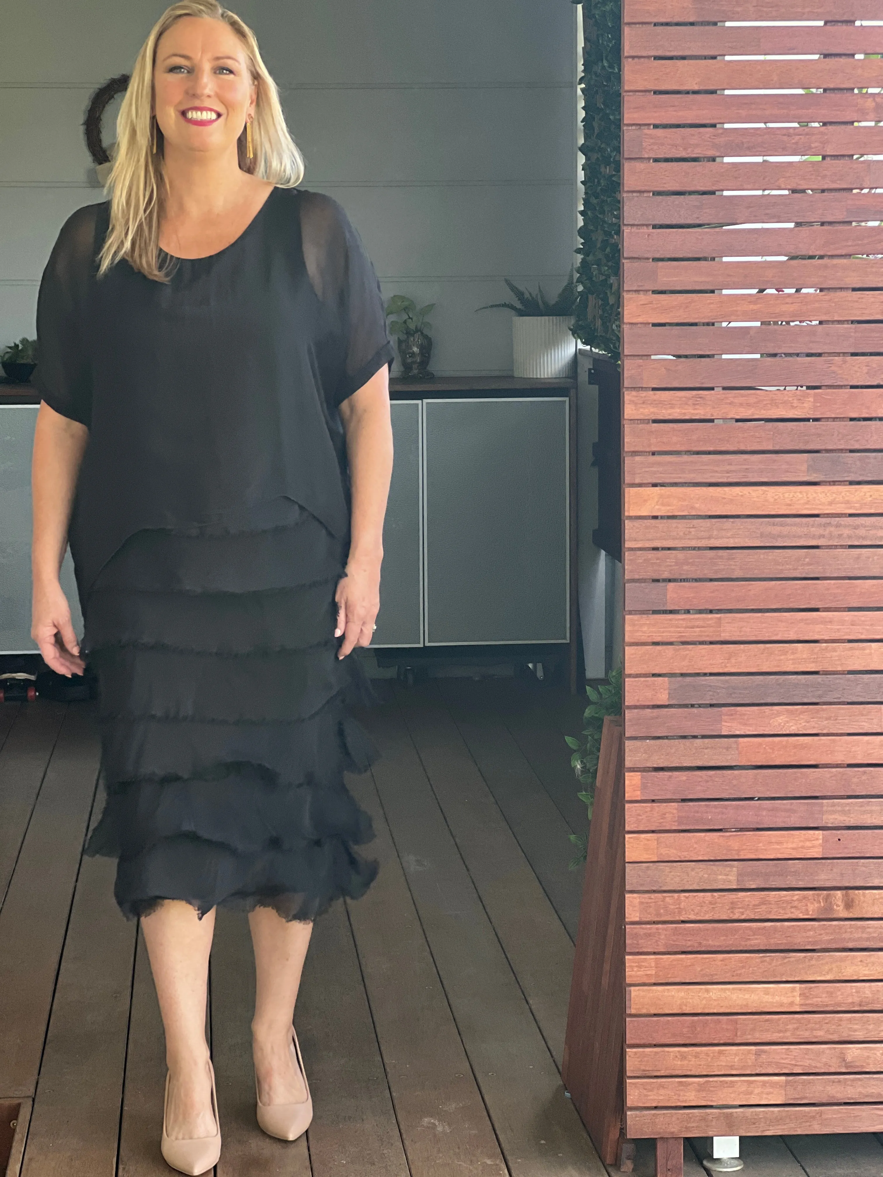 Clyde Black Silk Dress