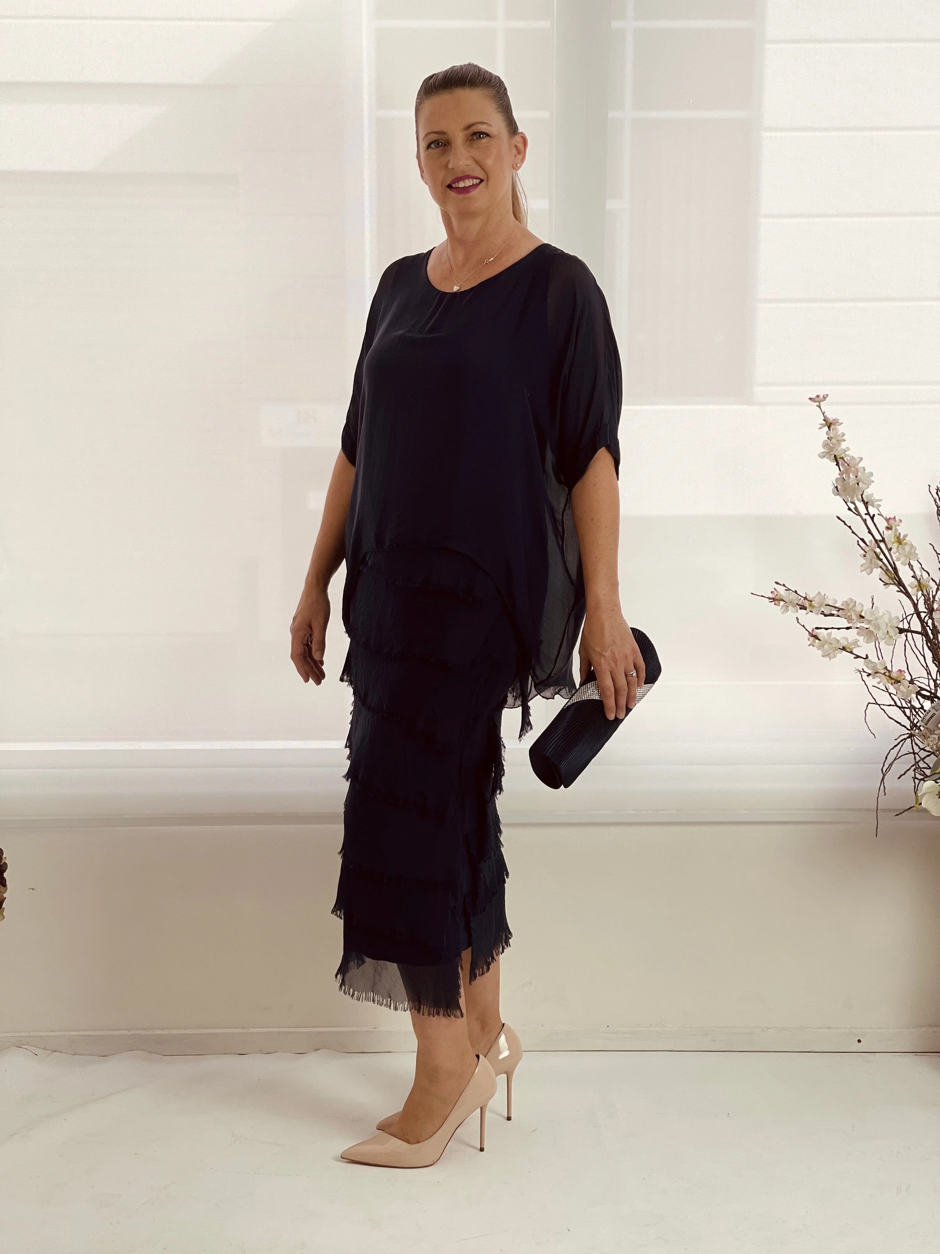 Clyde Black Silk Dress