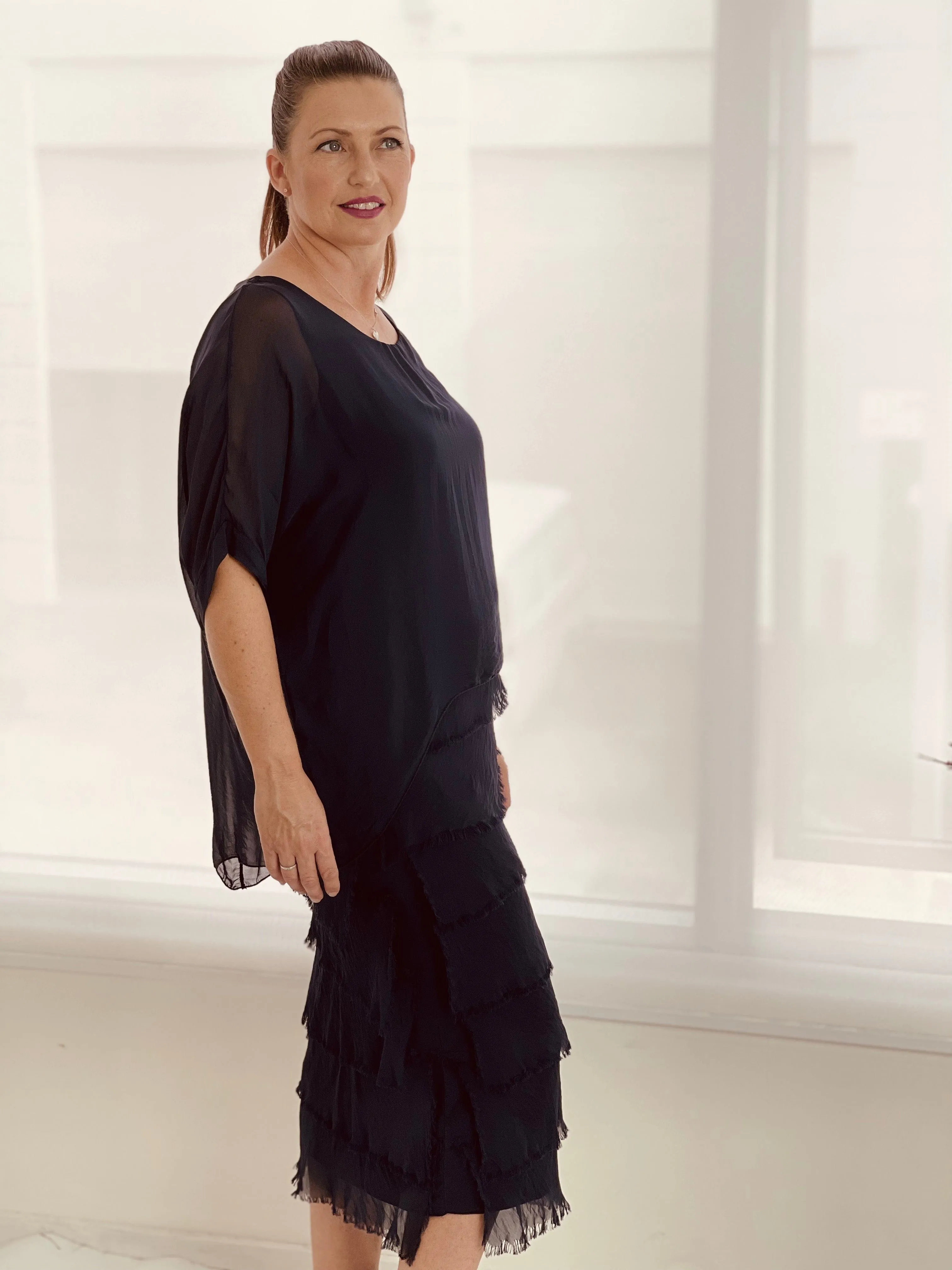 Clyde Black Silk Dress