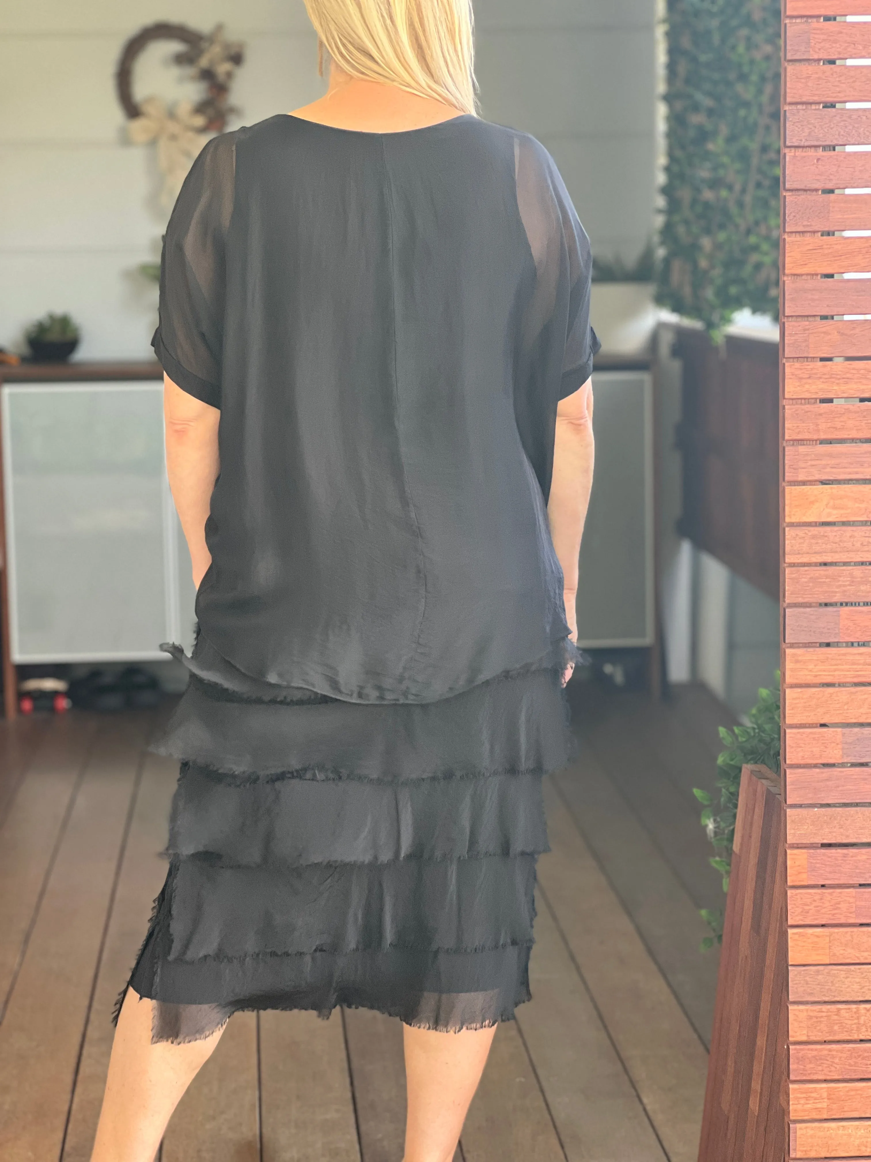 Clyde Black Silk Dress
