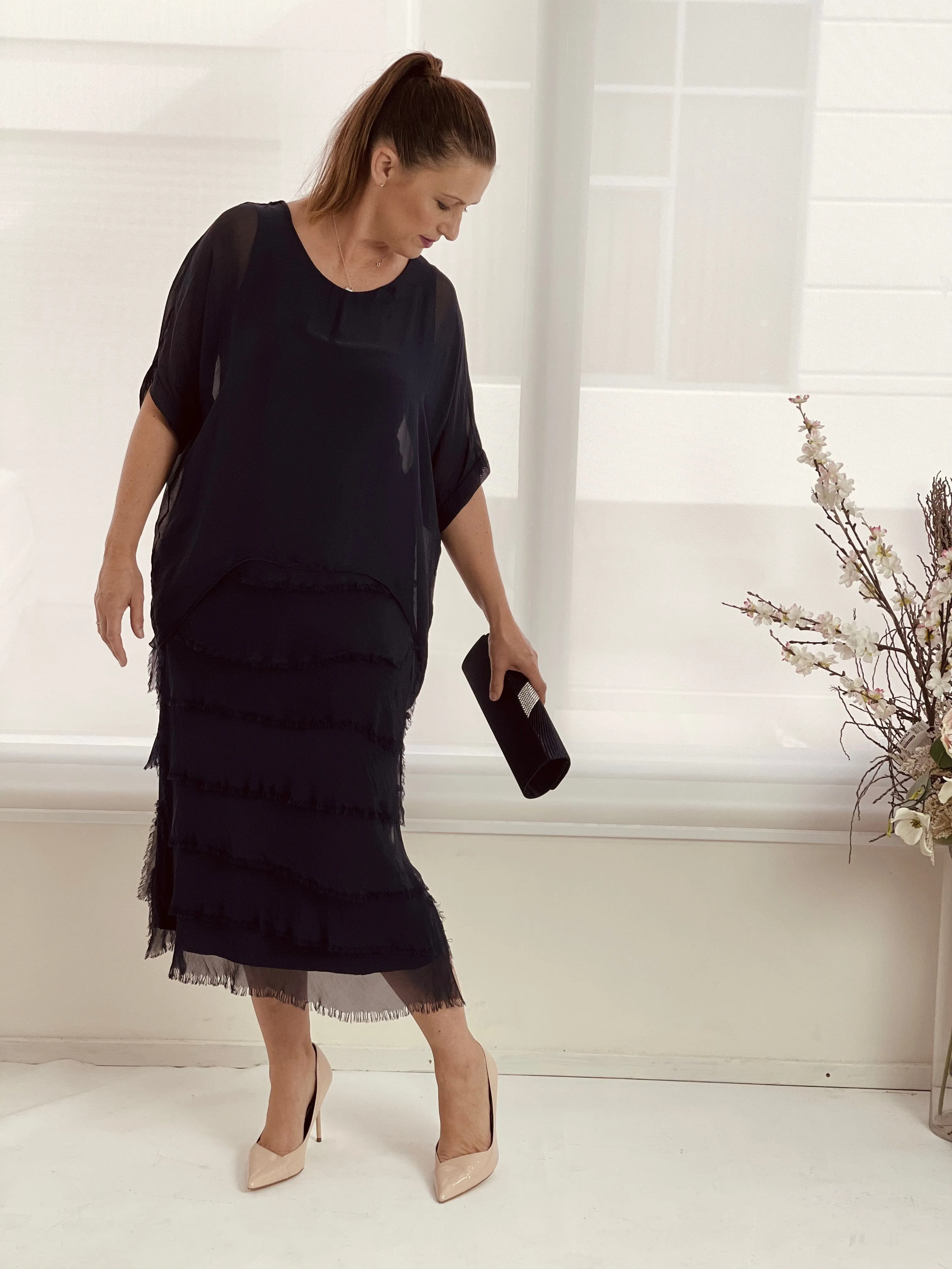 Clyde Black Silk Dress