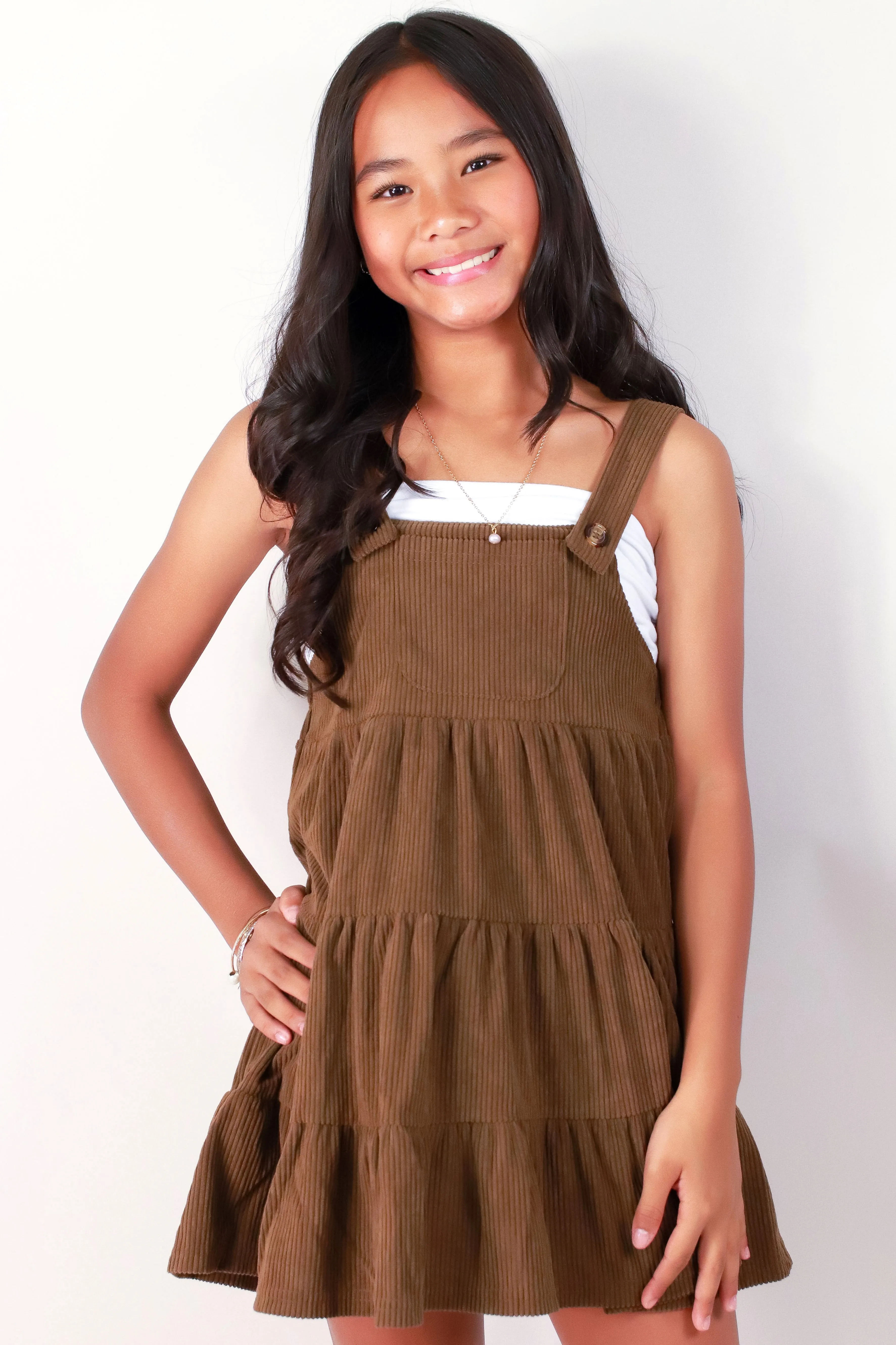 CORDUROY TIERED DRESS | KIDS SIZE 7-16