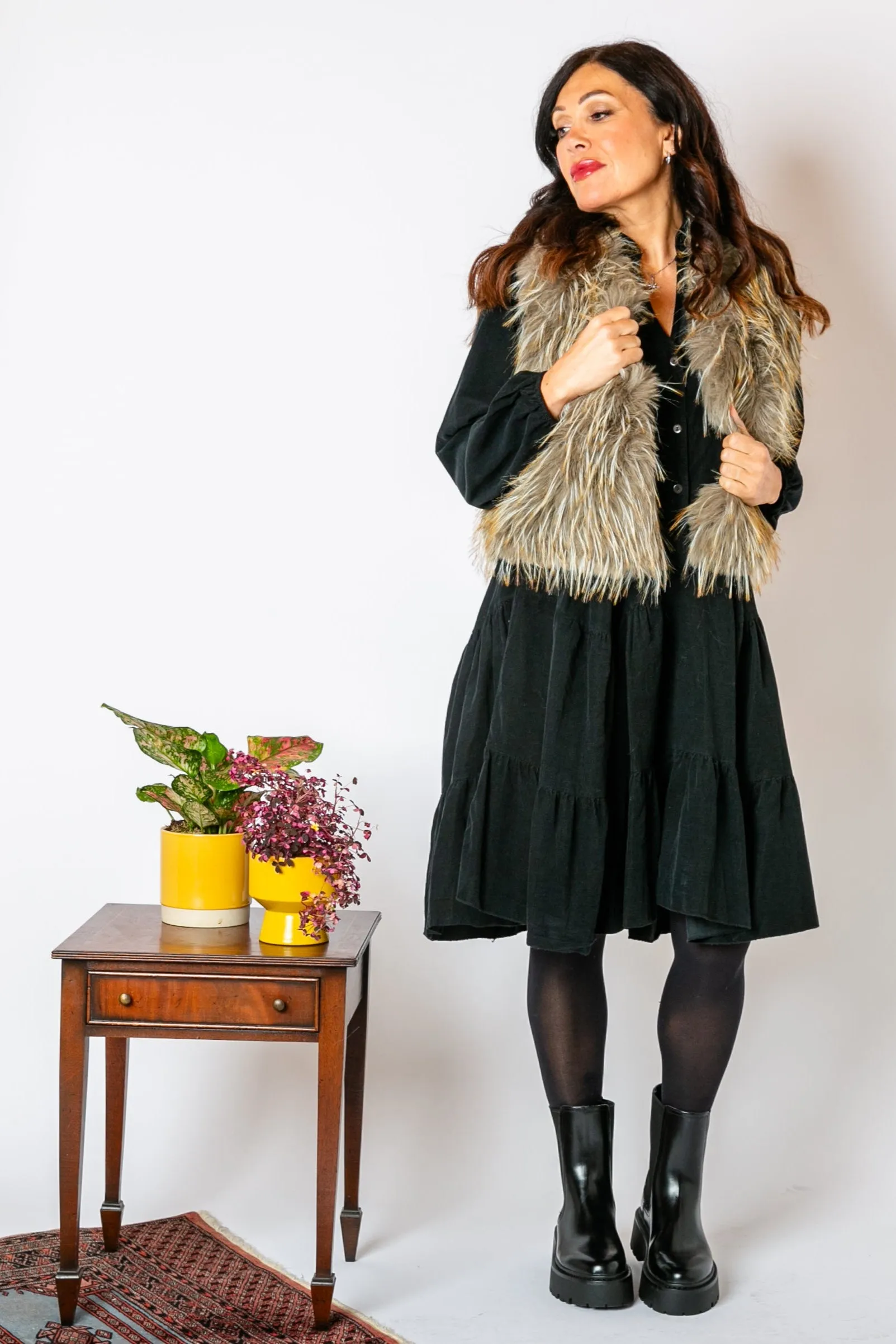 Corduroy Tiered Dress
