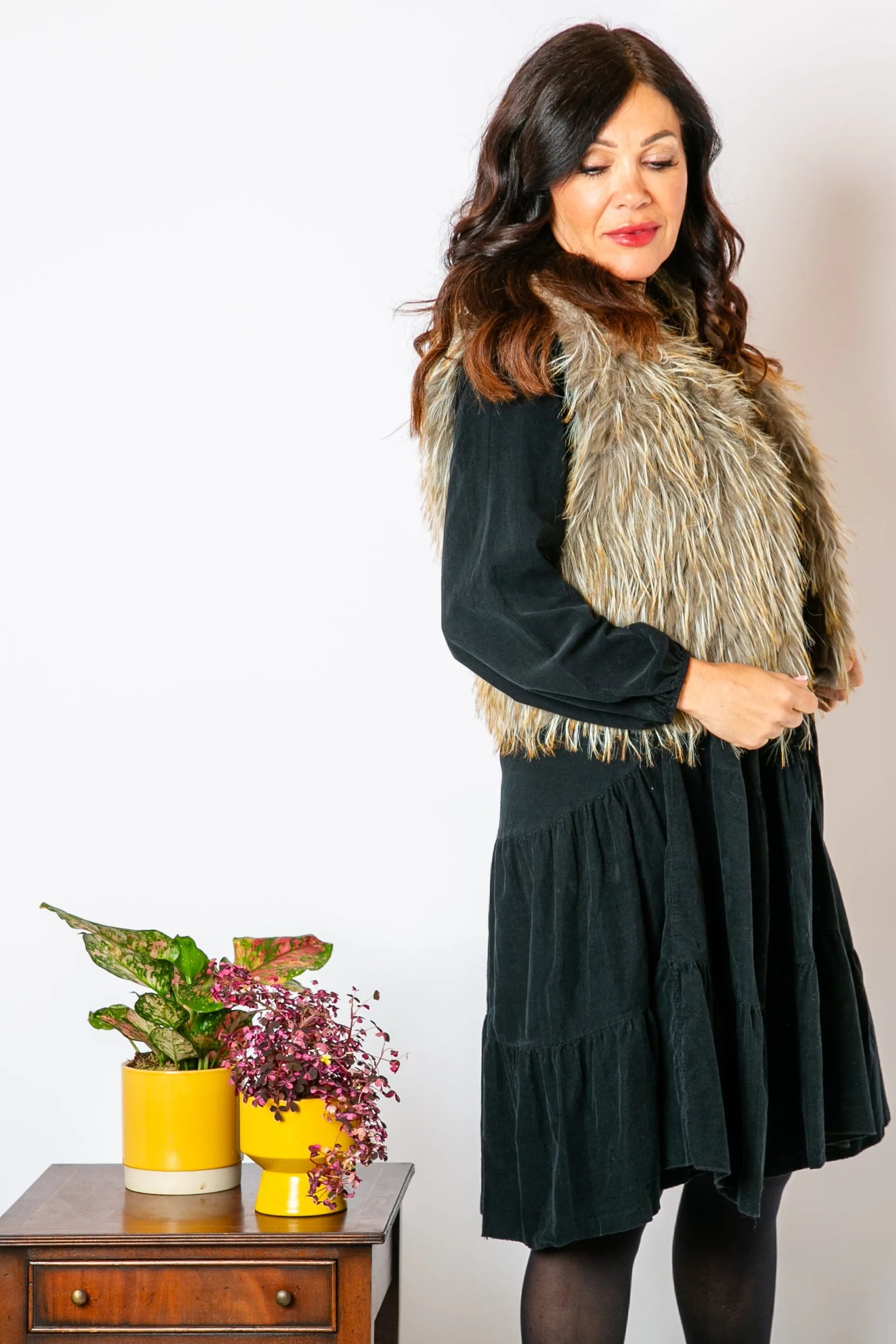 Corduroy Tiered Dress