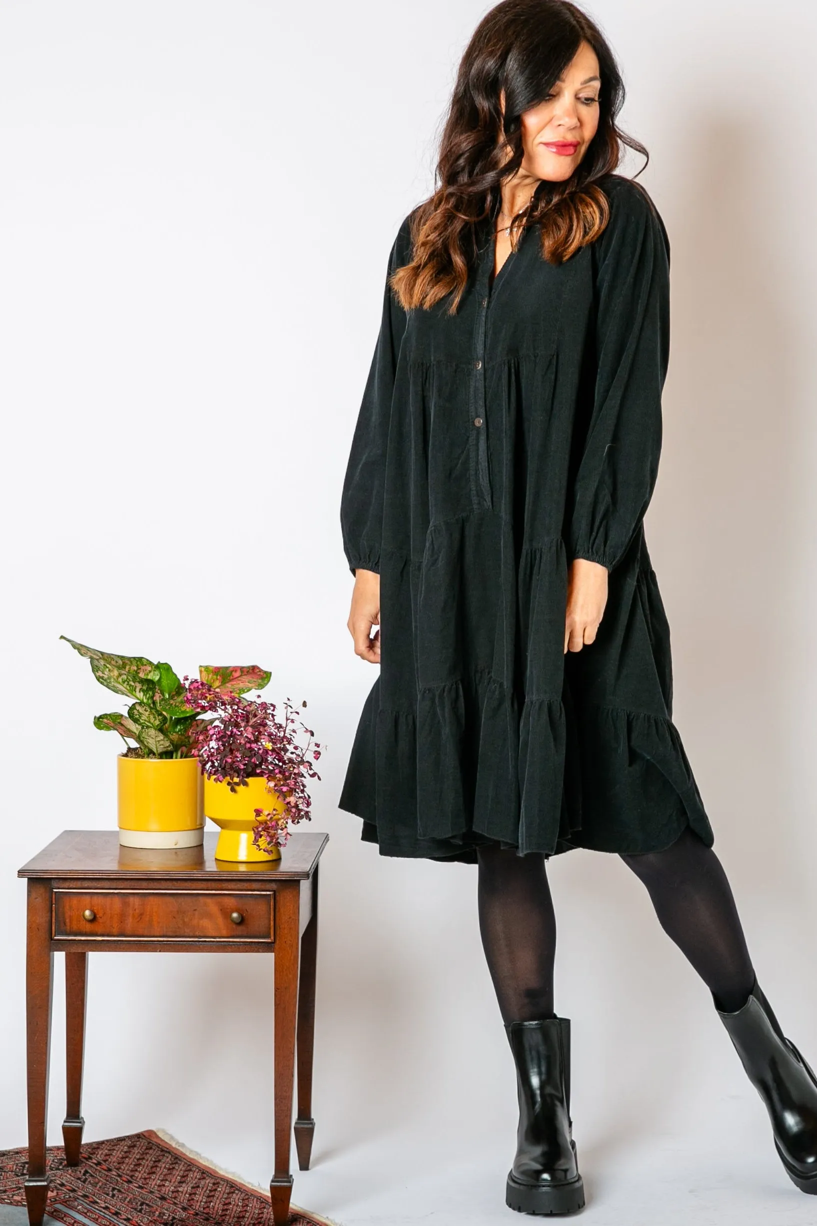Corduroy Tiered Dress