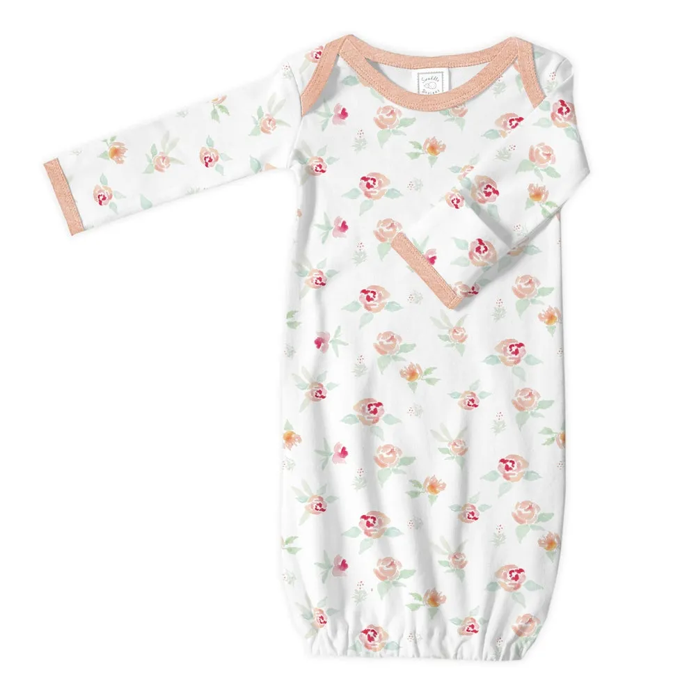 Cotton Sleep Gown - Peachy Pink Floral