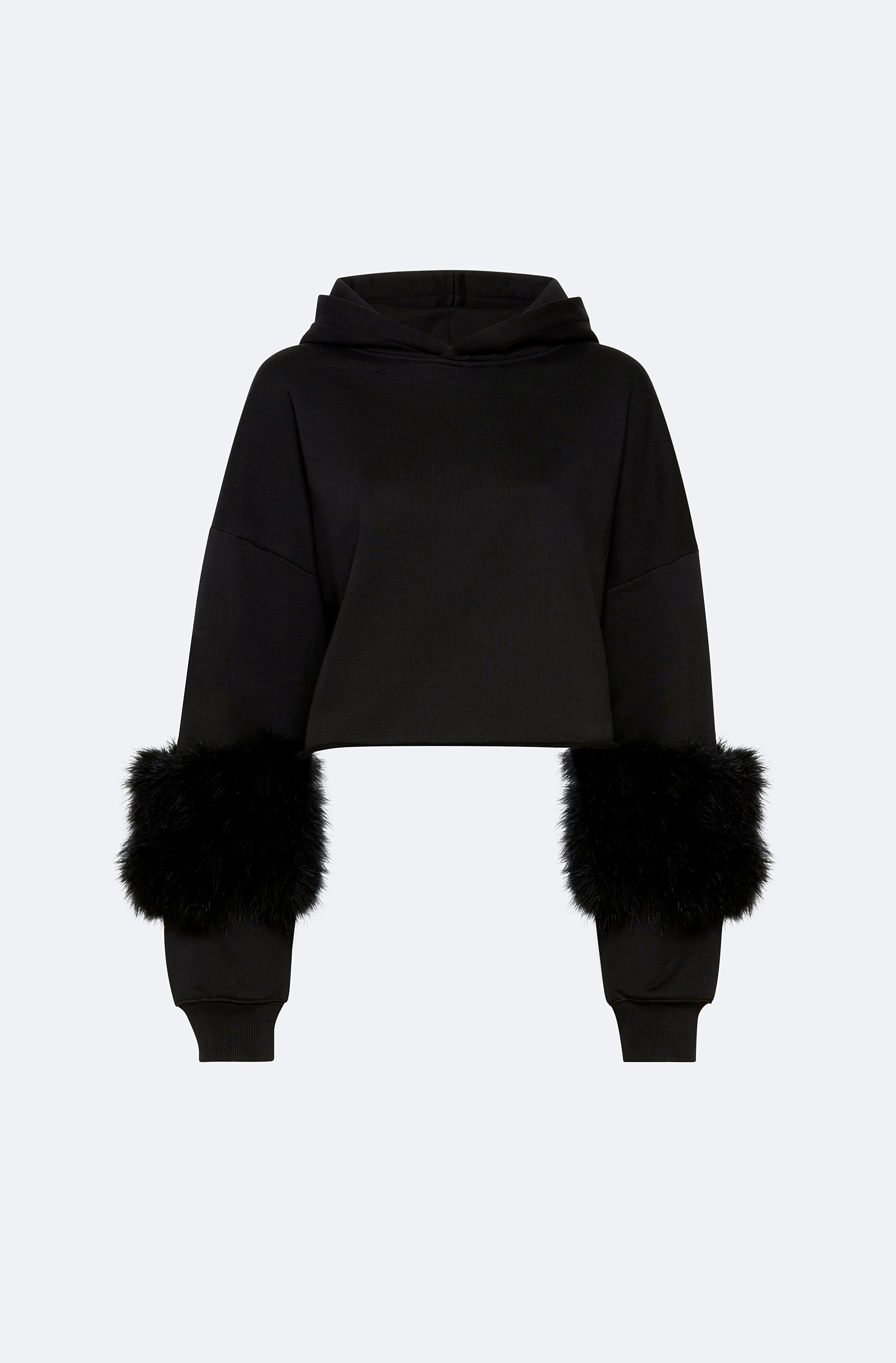 Cotton Sweatshirt With Marabou Feathers
