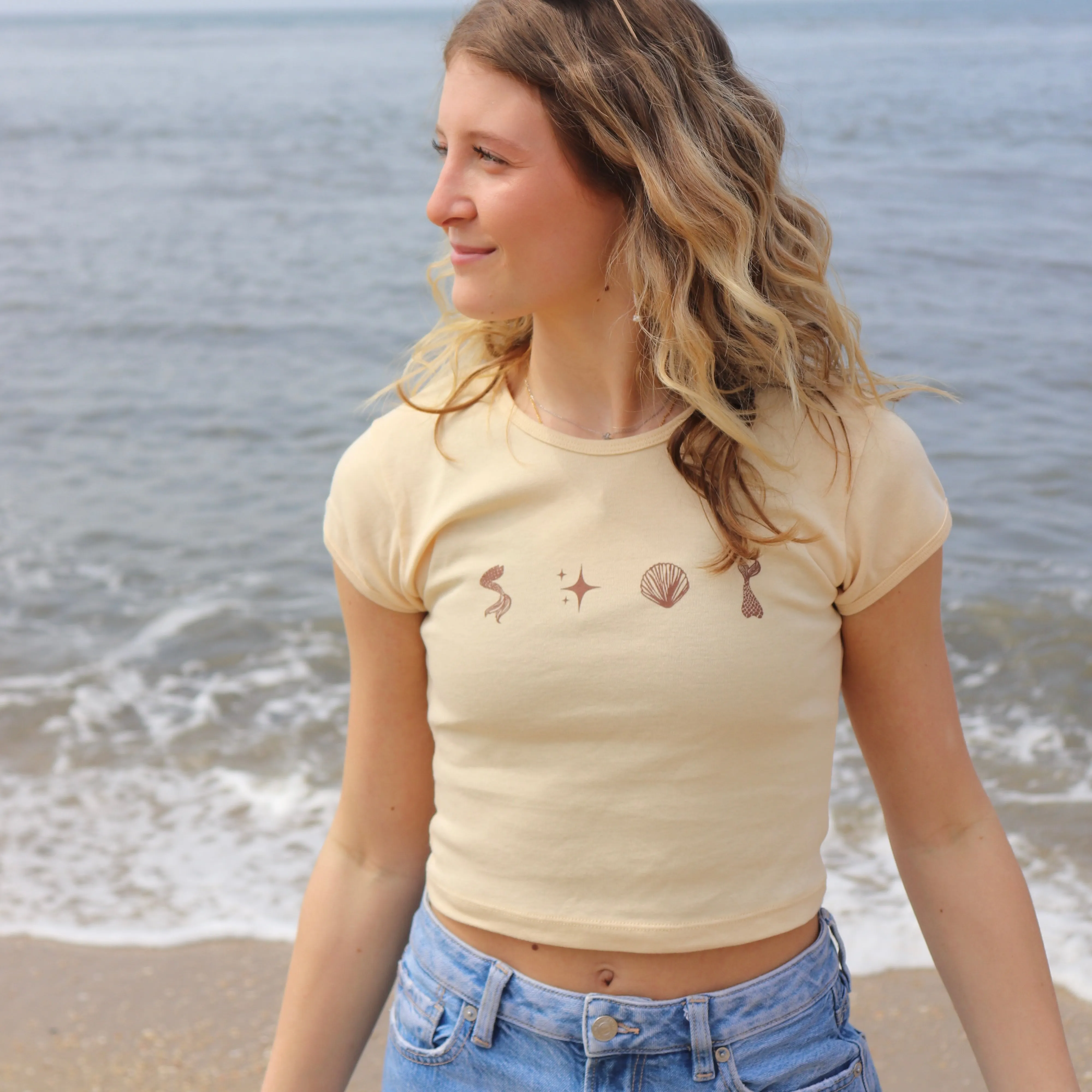 Cream Crop Top