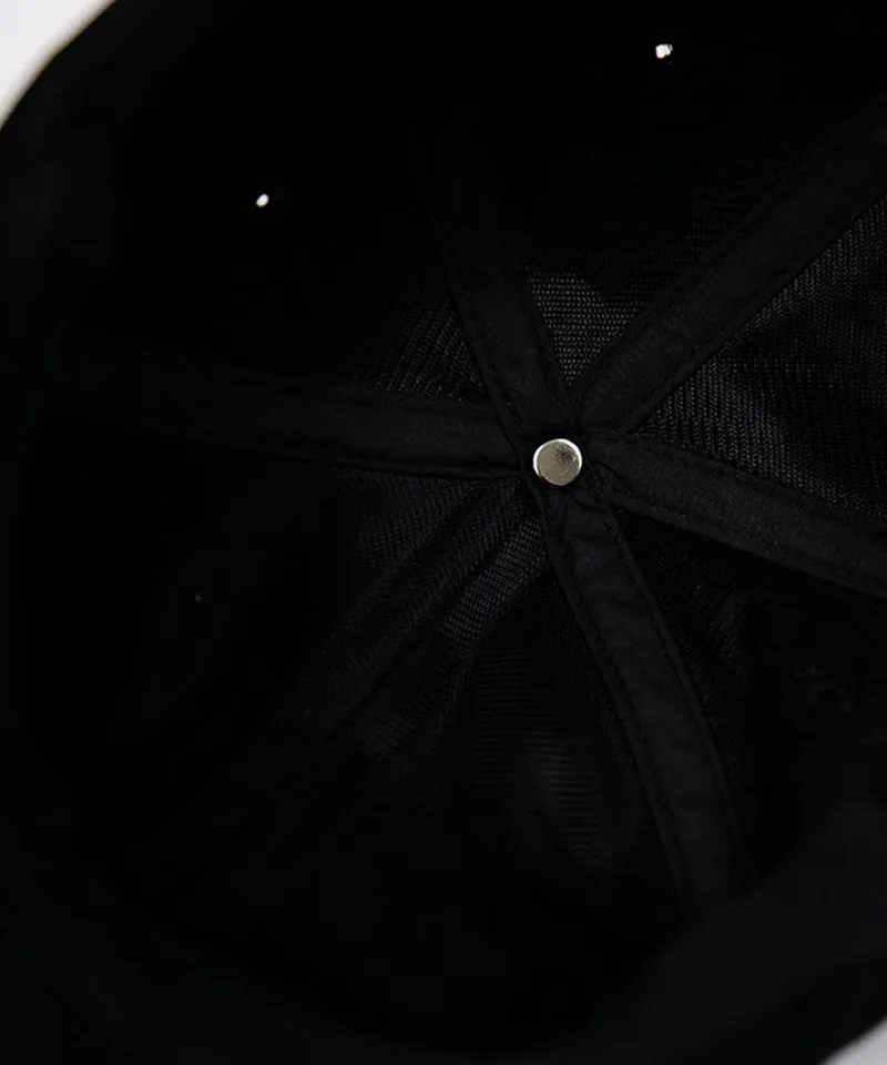 CREVE NINE: Script Logo Corduroy Ball Cap - Black